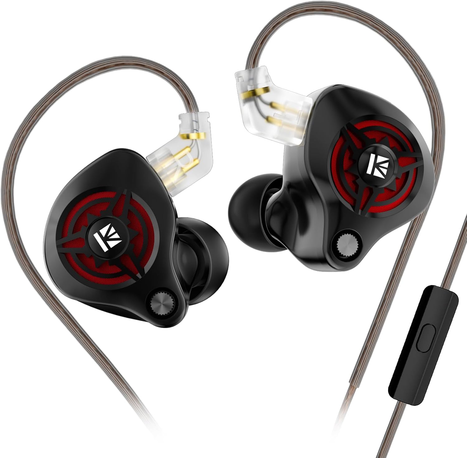 Detalle de Yinyoo KBEAR BK1 Gaming Earbuds with Mic – 10mm Dynamic Driver, 3.5mm Wired In‑Ear Headphones