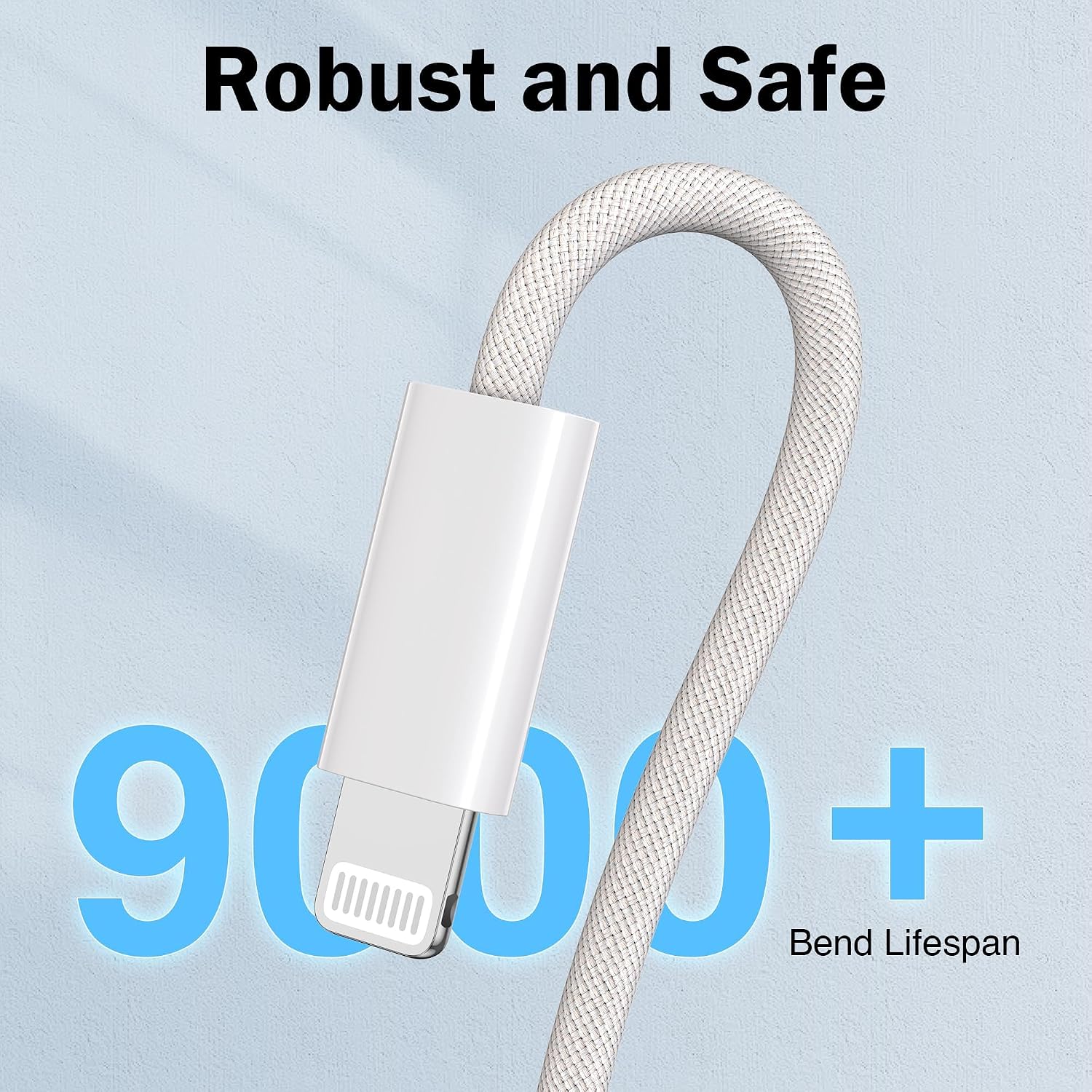 Detalle de NIBIKIA Cavo iPhone Apple certificato MFi USB-A a Lightning (2 m, 2 pack)