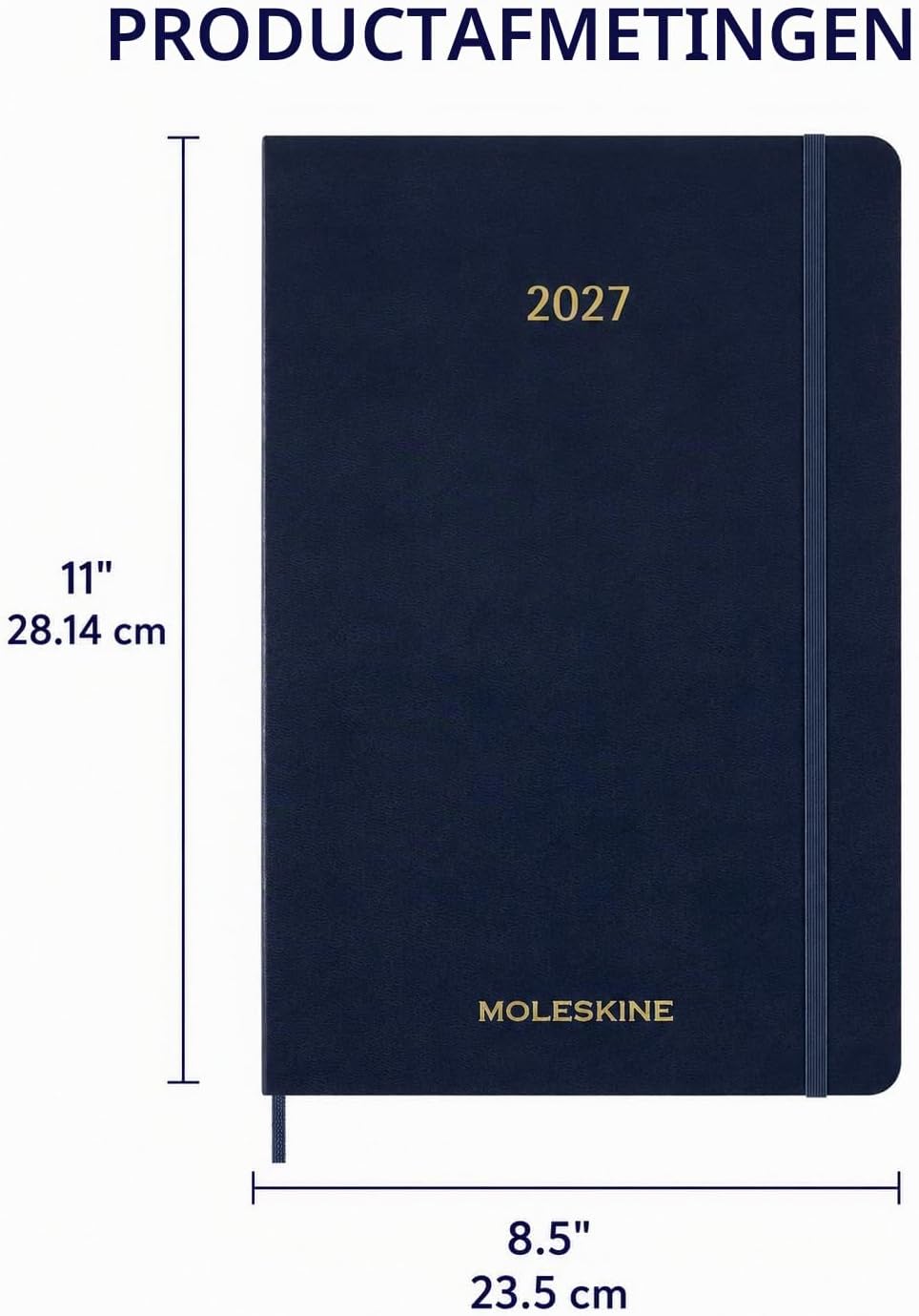 Detalle de Moleskine DSESNB2012WN7Y27 weekplanner 2026-2027, XXL, verticaal, saffierblauw
