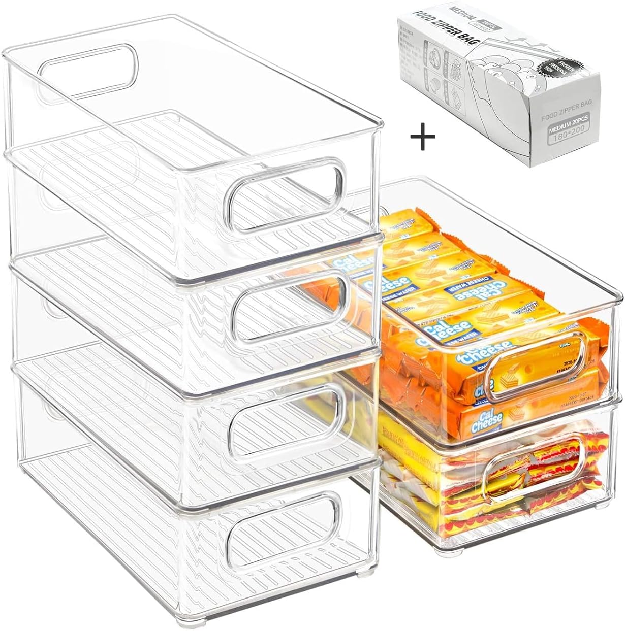 Thumbnail 3 de Stackable Refrigerator Organizer Bins 6 Pack