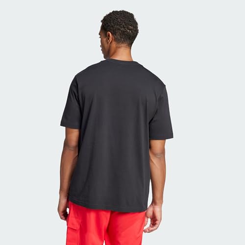 Detalle de Adidas Uomo Essentials Linear Jersey Shirt - Girocollo, Regular Fit in Black/White, M