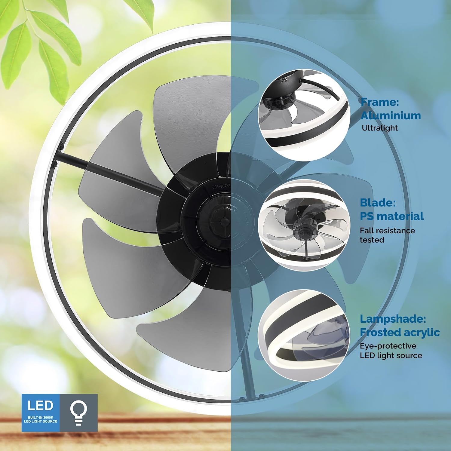 Thumbnail 6 de # CHANFOK 16'' Smart Ceiling Fan with Lights (Black) – Alexa & Google Assistant Compatible
