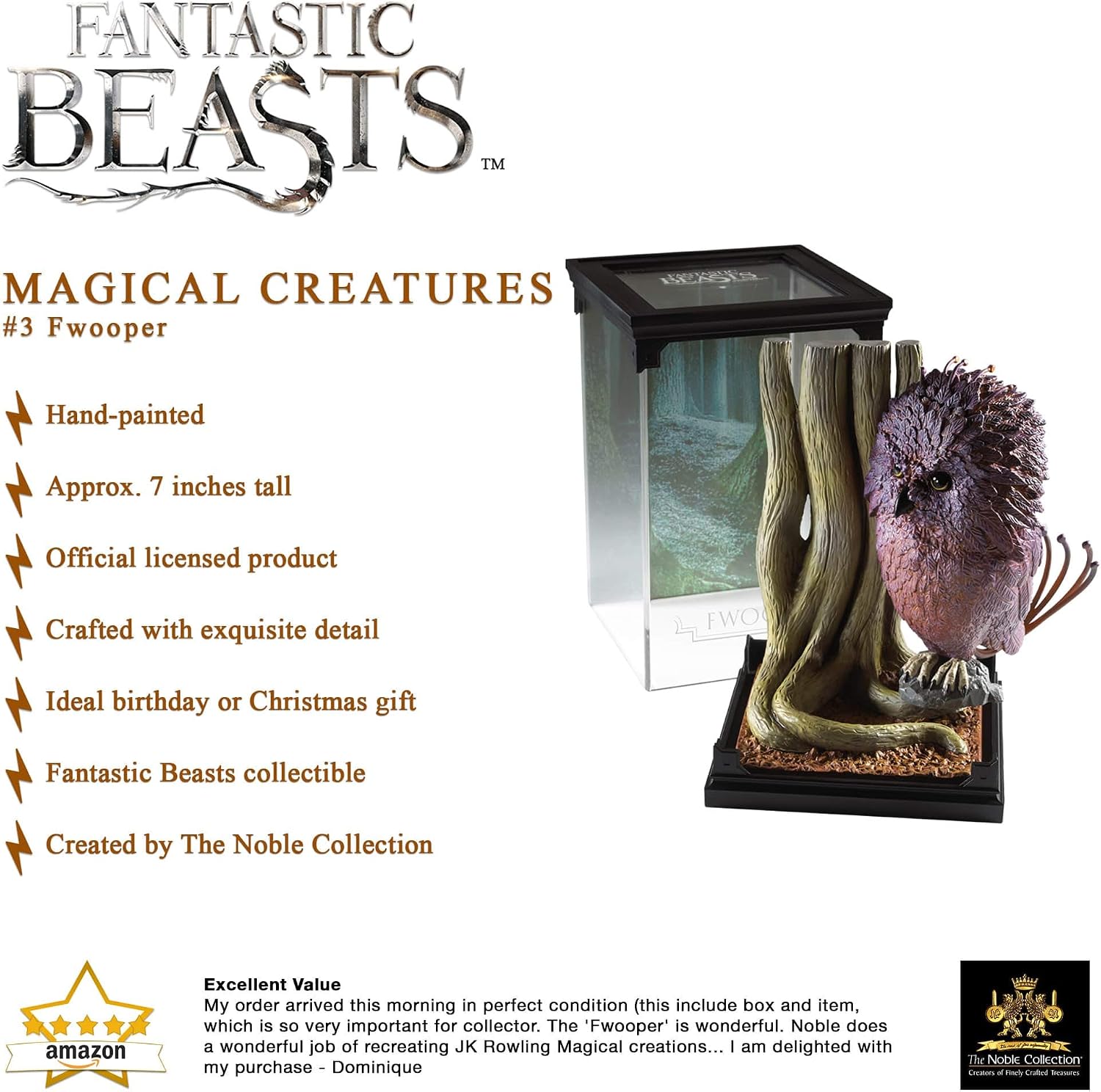 Detalle de The Noble Collection NN5258 – miniaturowa figurka sowy Fantastic Beasts