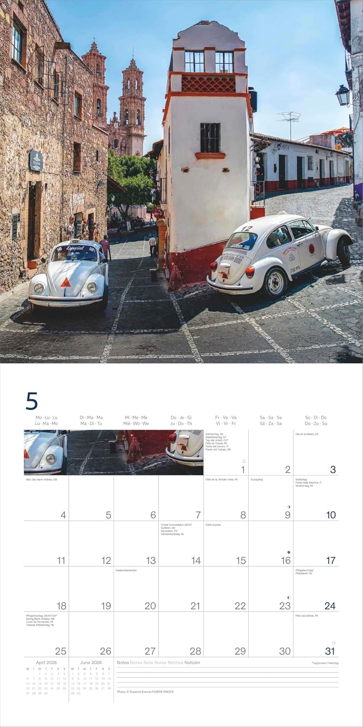 Detalle de VW Käfer Kalender 2026 (arti) – Wandkalender 30 x 30 cm mit Kultauto-Fotografien