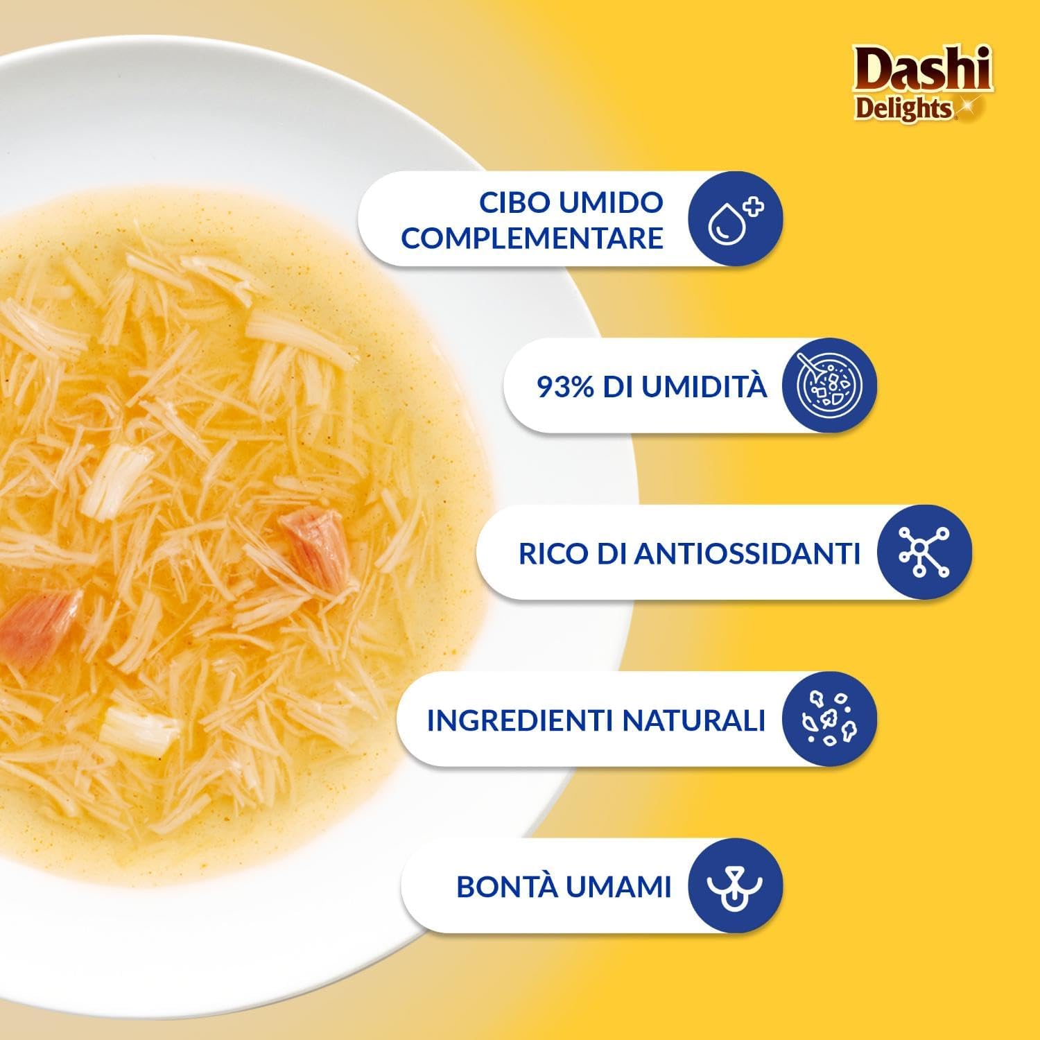Detalle de INABA Dashi Delights Silky Broth: Fiocchi in Brodo per Gatti, 12 Buste x 40 g (3 ricette di pollo)