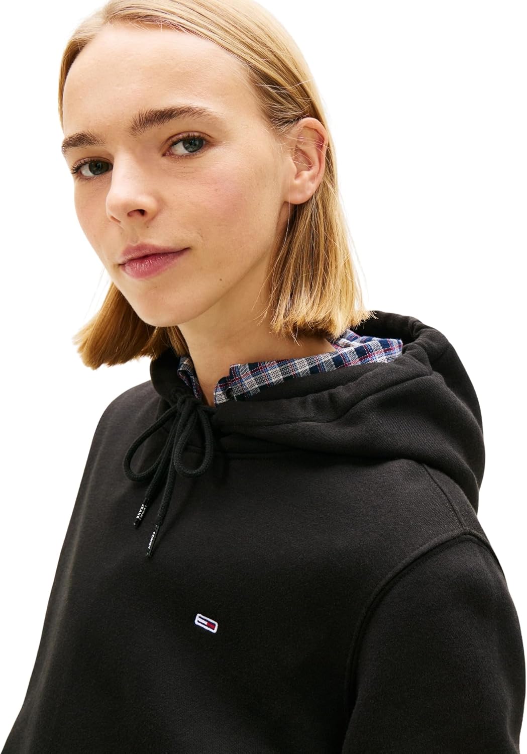 Detalle de Tommy Jeans Donna Felpa con Cappuccio Flag Regular Fit