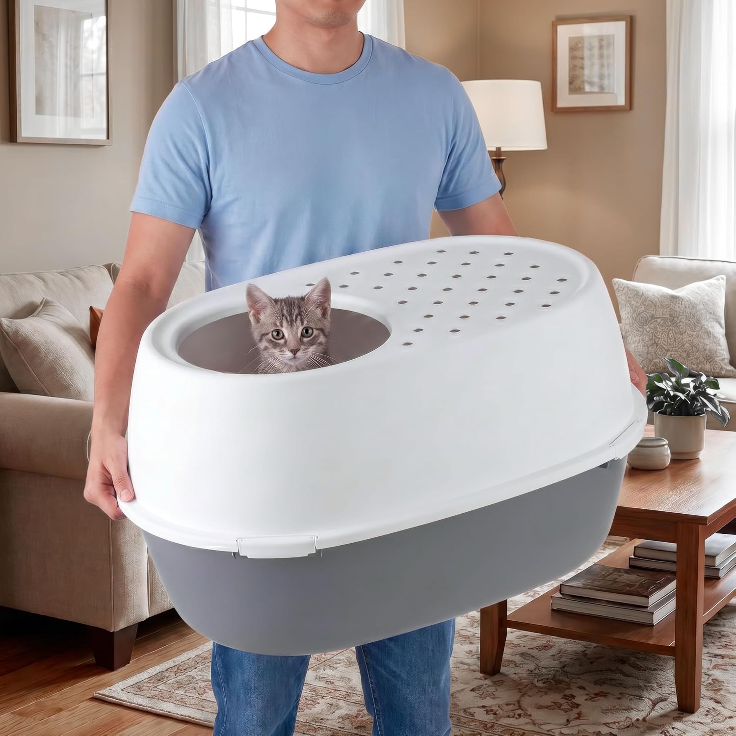 Detalle 2 de IRIS USA Top-Entry Cat Litter Box, XX-Large