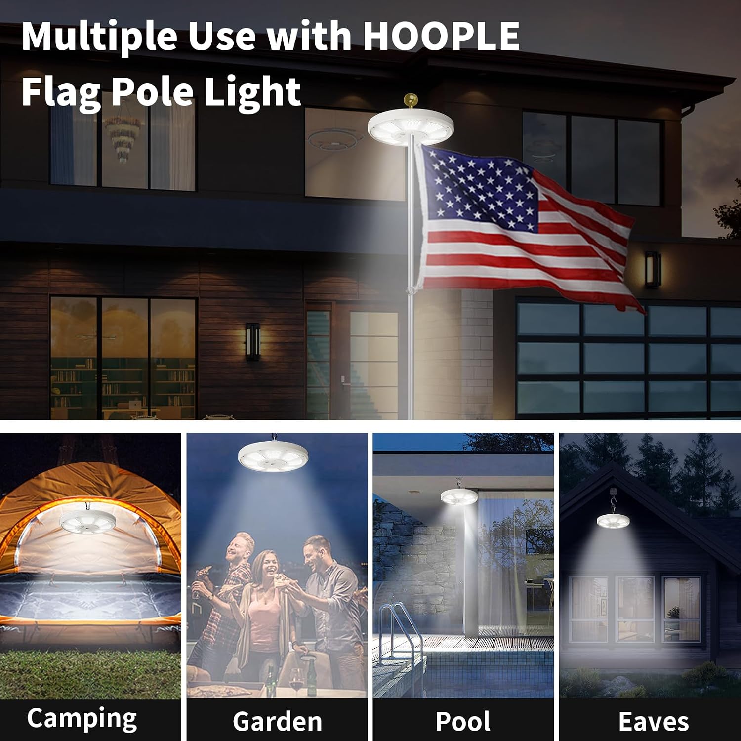 Thumbnail 6 de HOOPLE Solar Flag Pole Light 136 LEDs