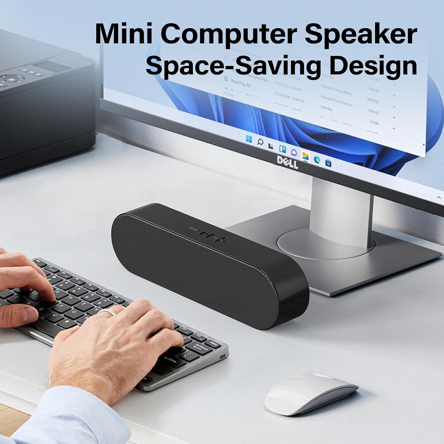 Detalle 2 de YYV USB Computer Speakers – Wired mini soundbar with volume control and mute (plug and play)