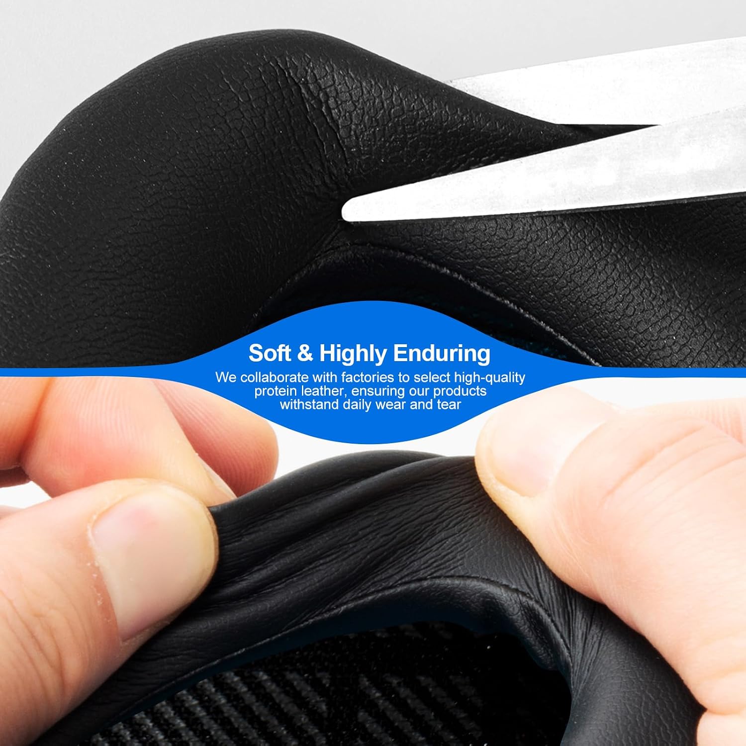 Detalle de Aurivor BS25BKBK00 Replacement Ear Pads, Black Faux Leather, Memory Foam