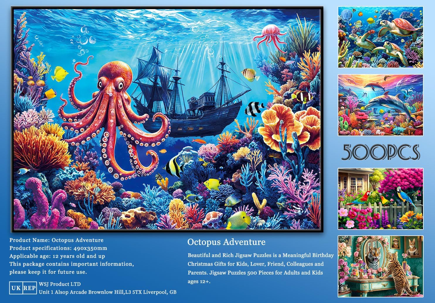 Thumbnail 6 de Puzzles 500 Pieces for Adults – Thrilling Deep Sea Expedition (49 x 35 cm)