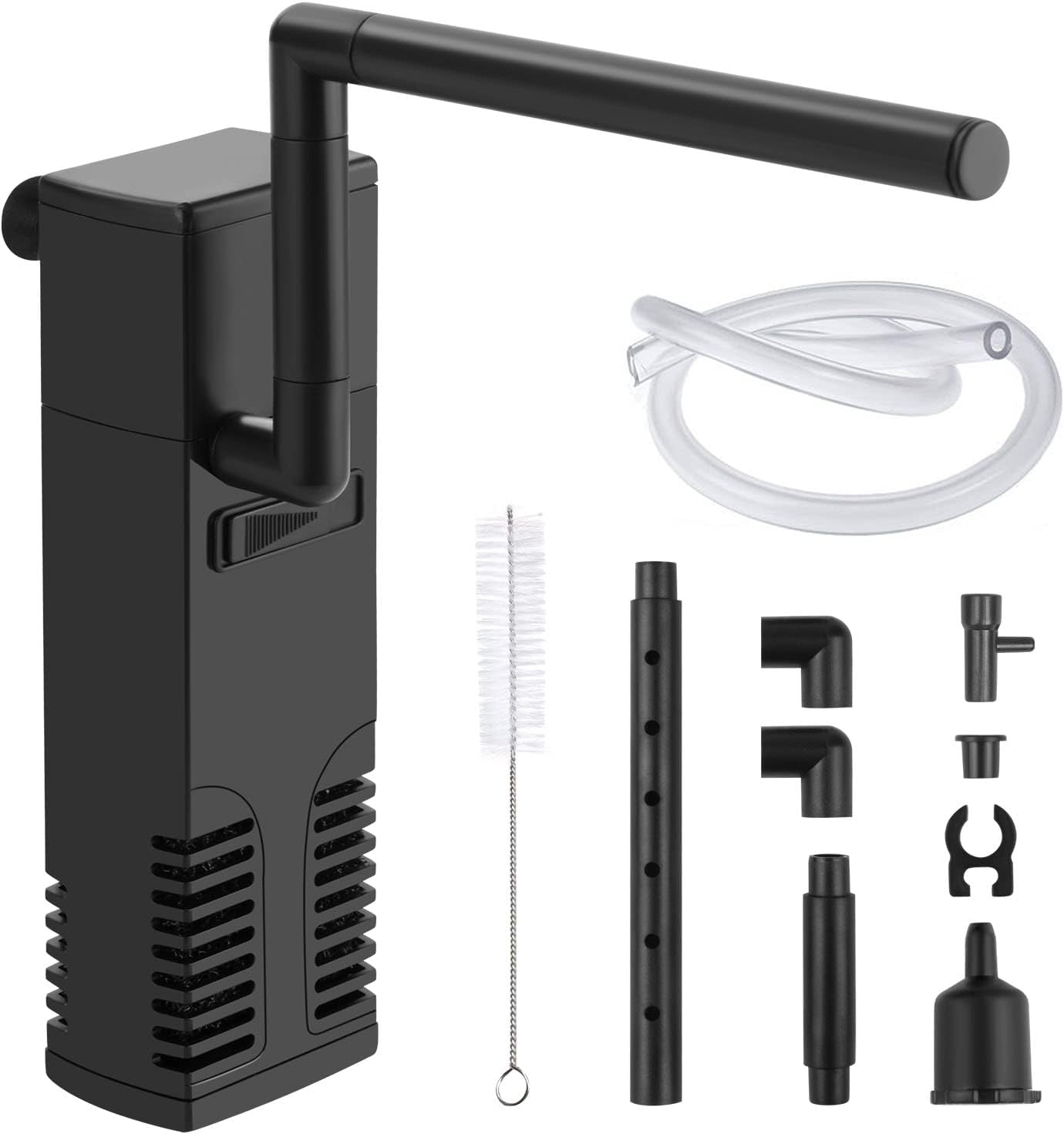 Detalle de flintronic Aquarium Filter 4W – Innenfilter mit einstellbarem Durchfluss, 300 L/H, 60 L Aquarium