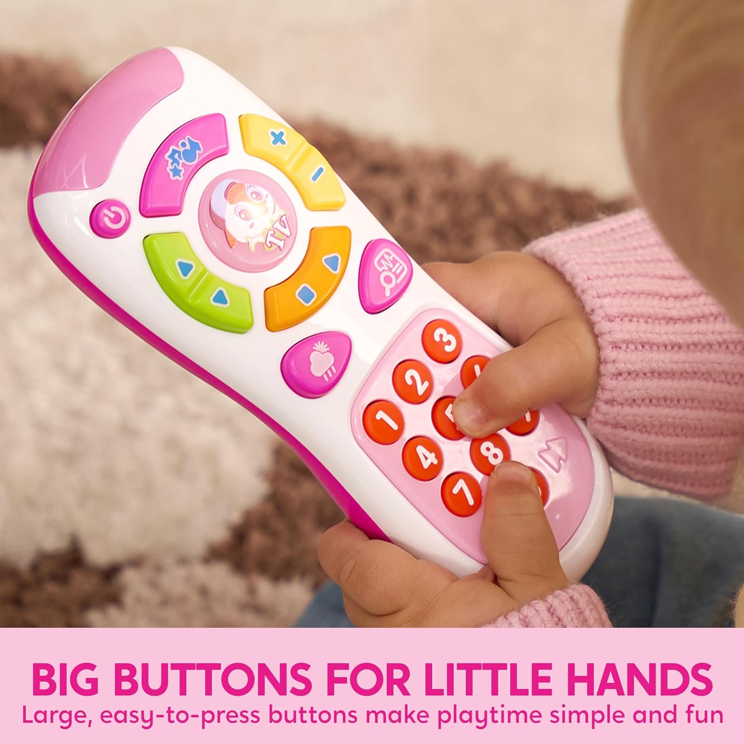 Detalle de JOYIN Kids Smart Phone Toy with Remote Control (Learning & Music Bundle) – Pink
