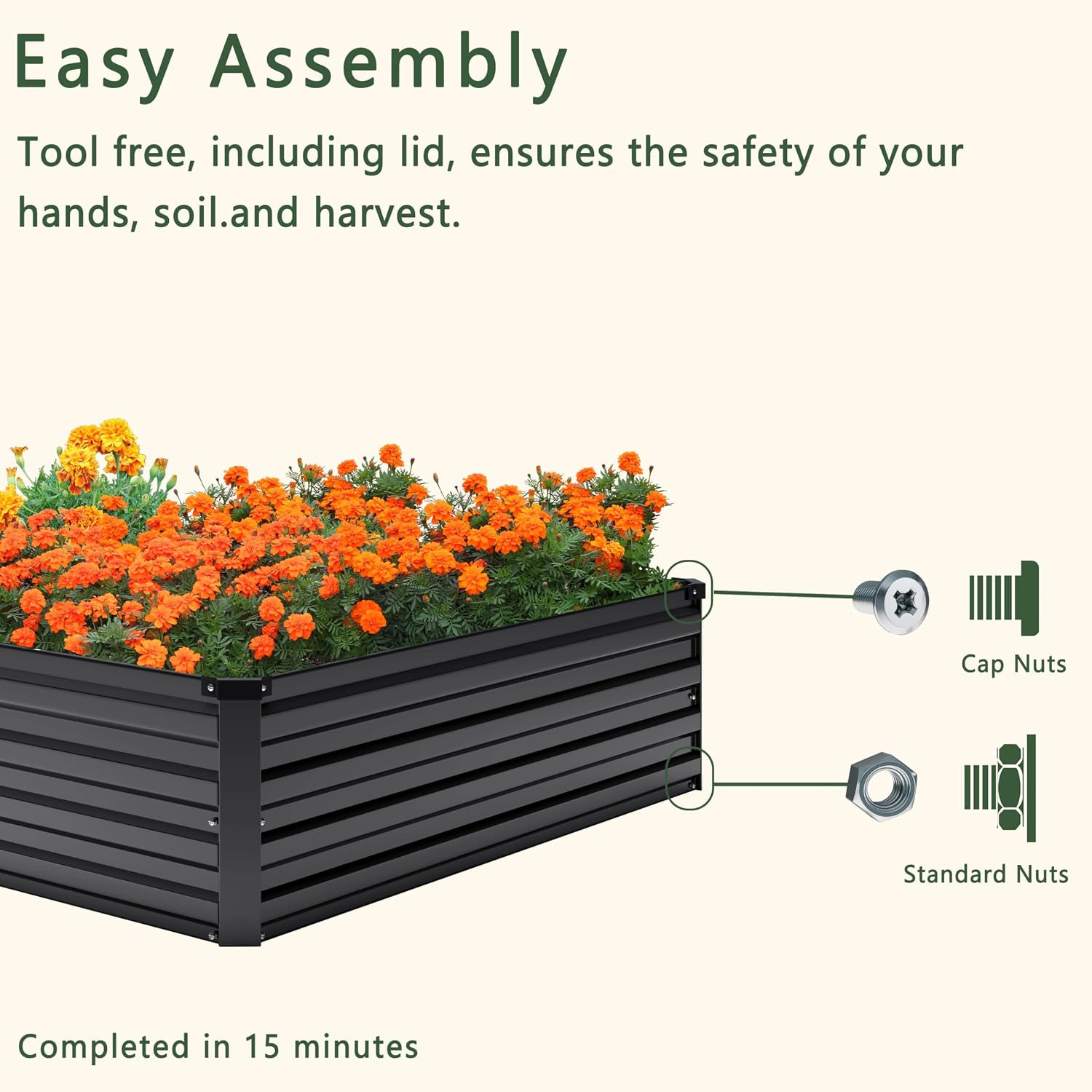Detalle 2 de DIIYIV Raised Garden Bed, 12-Inch Height