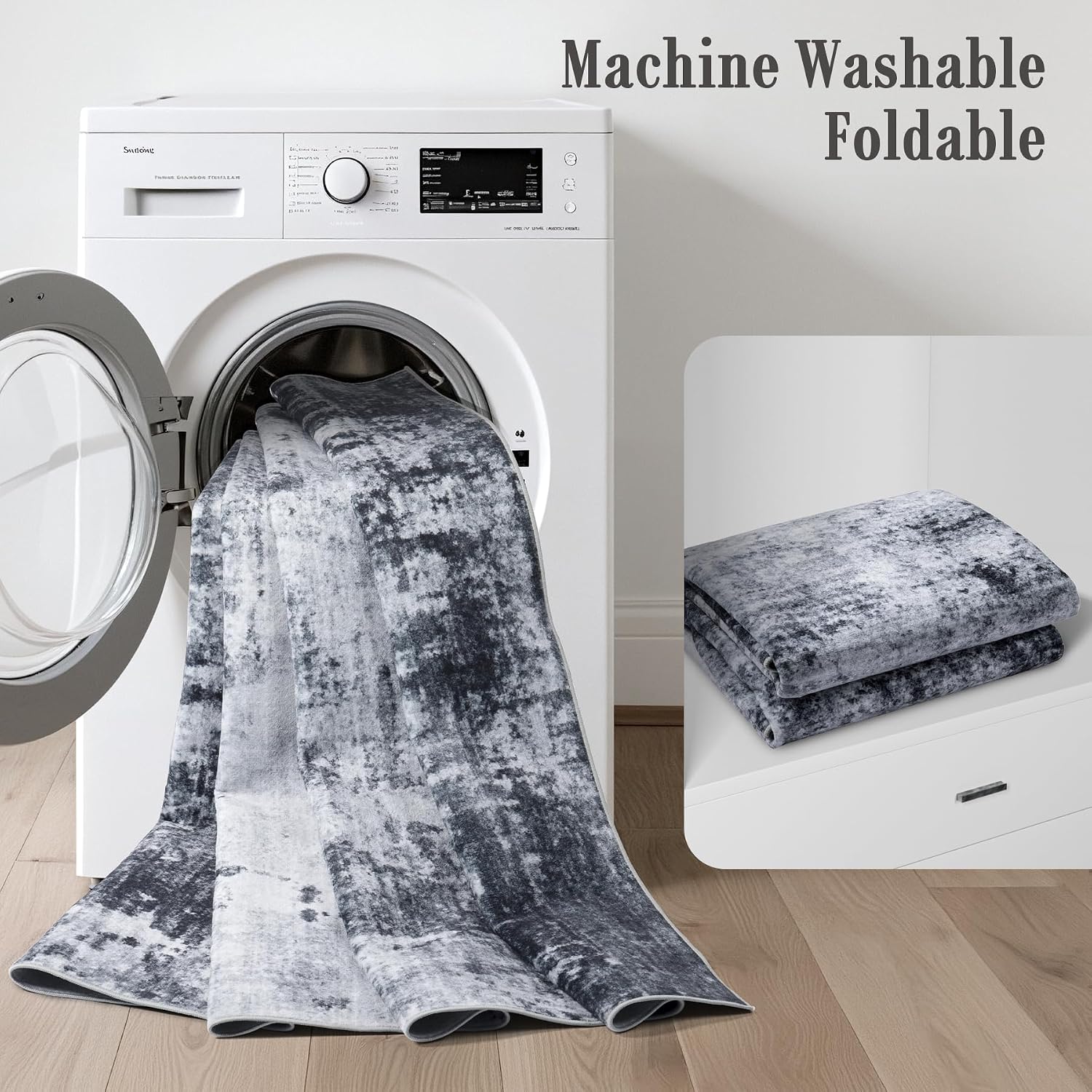 Thumbnail 5 de 5x7 Washable Modern Abstract Area Rug