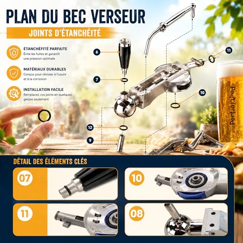 Detalle de KIT 5 Joint(s) d’Étanchéité pour PerfectDraft HD3600–HD3720 + Kit Nettoyage (3 Kits) – 1001JOINTS