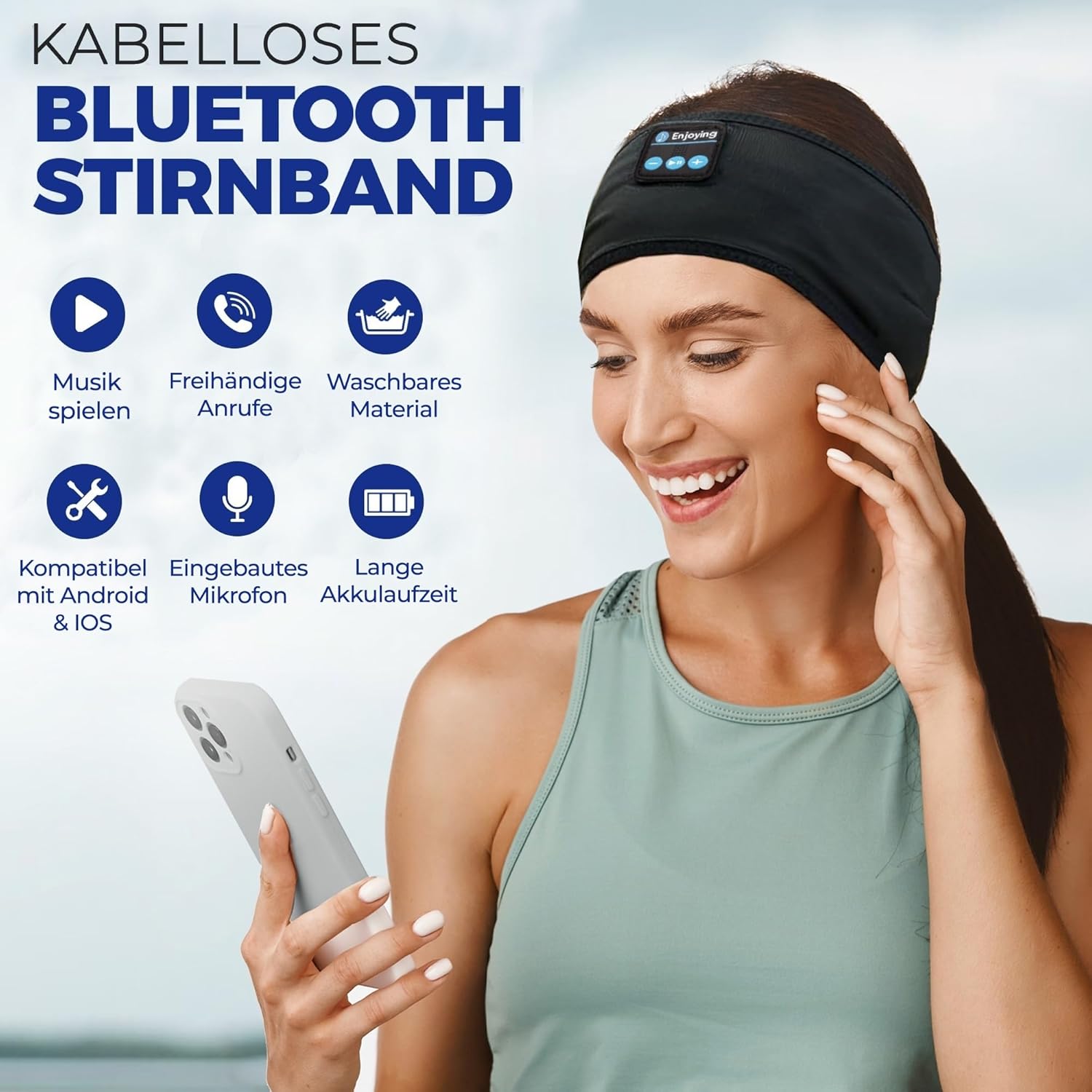 Detalle 2 de GLOBAL TECH Sport-Schlafkopfhörer Bluetooth 5.2