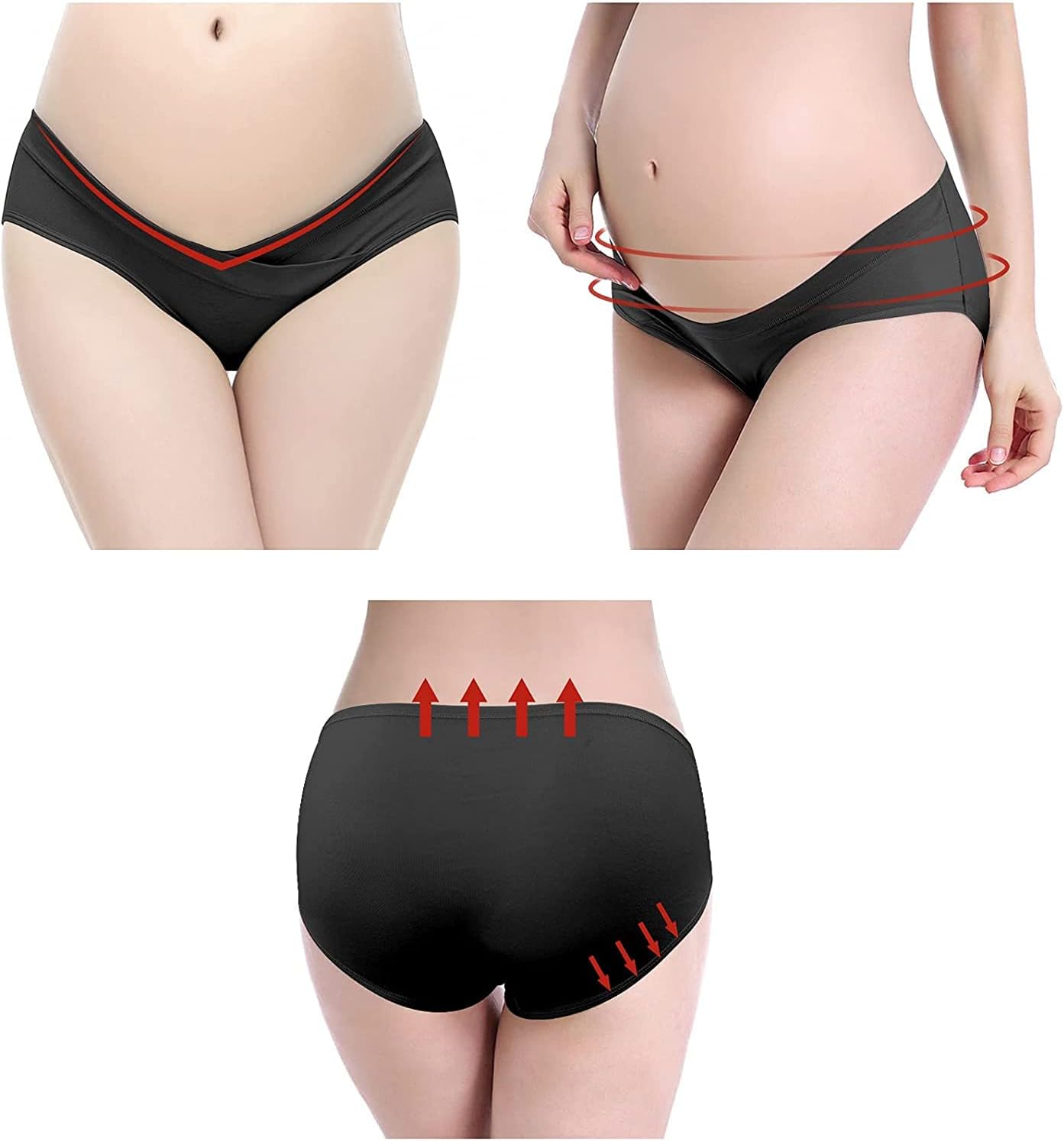 Detalle de HBselect 6er Unterhosen für Schwangere & nach der Geburt – Umstands-Slips aus Baumwolle mit Elastan