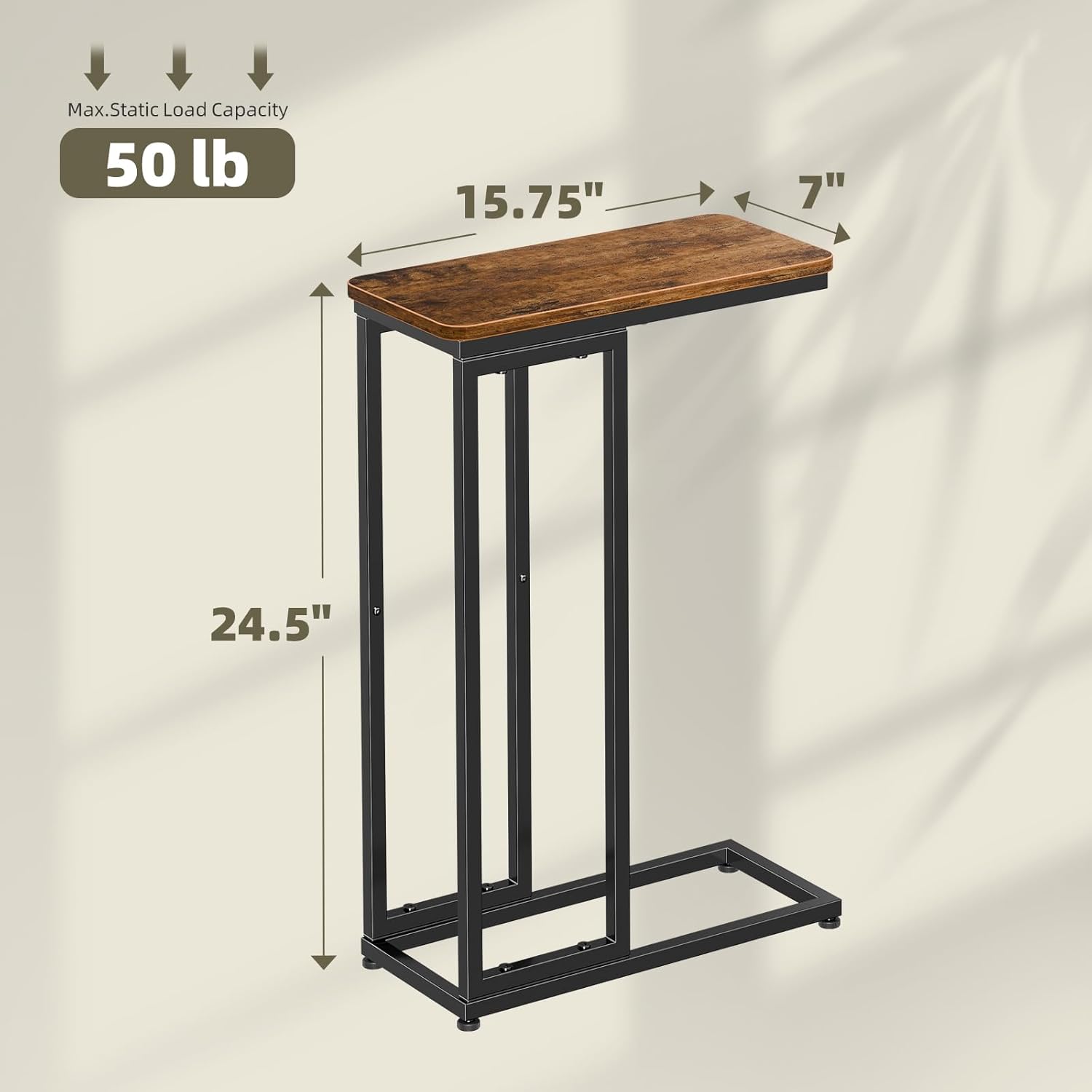 Thumbnail 2 de Simple Trending C Shaped Side Table Set (2-Pack) in Rustic Brown