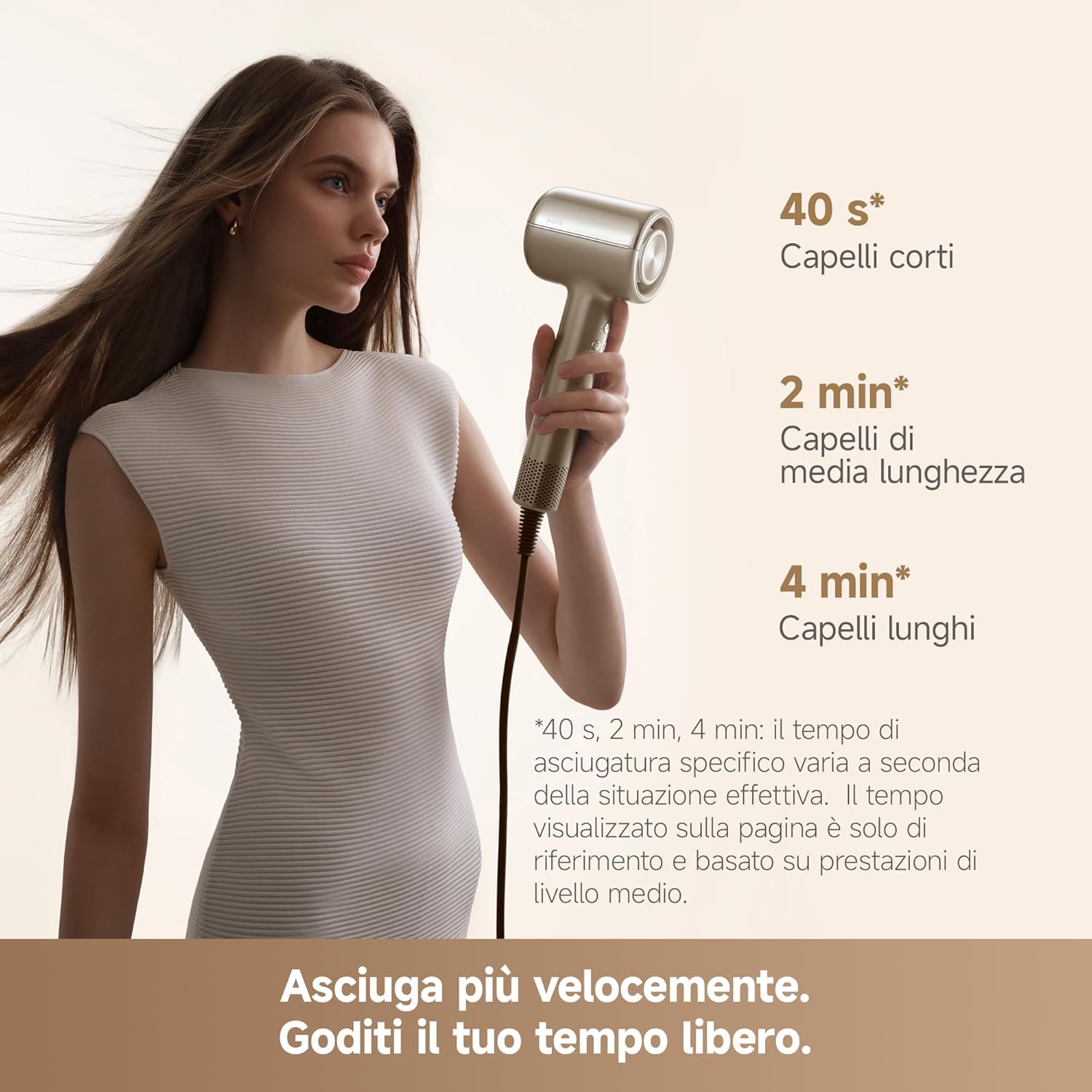 Thumbnail 6 de MOVA Shine 20 asciugacapelli con regolazione automatica e protezione al plasma, modalità multiple, oro