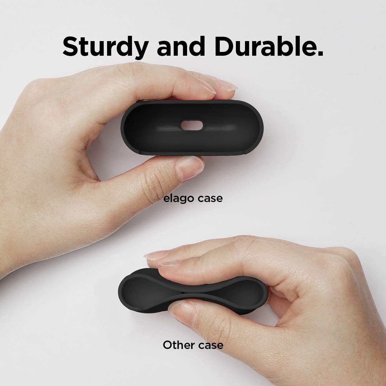 Thumbnail 3 de elago Étui Liquide Hybride pour AirPods Pro (noir) – coque triple couche avec silicone, finition mate et LED visible