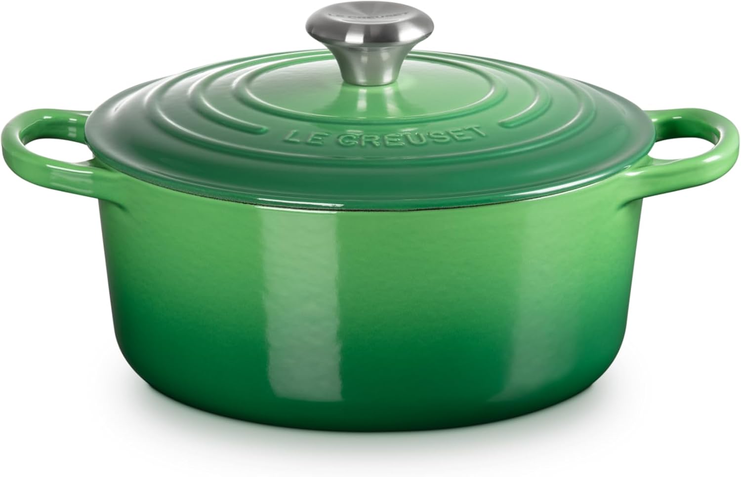 Thumbnail 1 de Le Creuset Signature Enamelled Cast Iron Round Casserole Dish with Lid, Bamboo (24 cm)