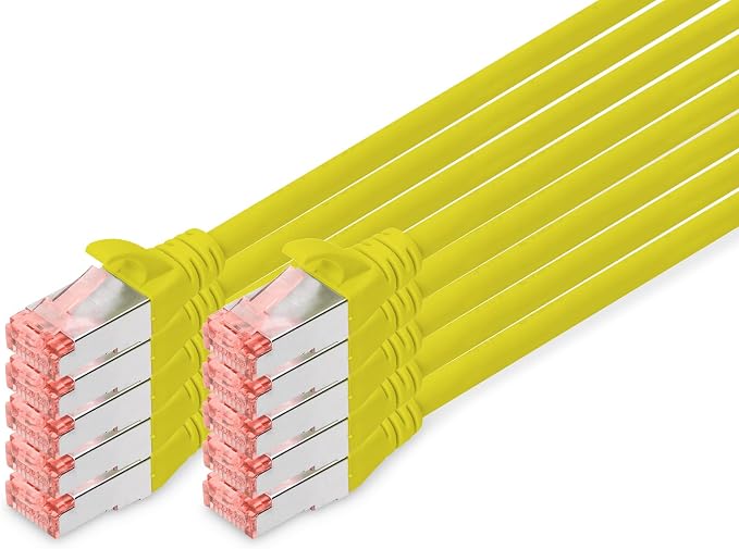 Detalle de DIGITUS Cable LAN Cat 6 ⚡ 0,5m x10, Blindado, Amaríllo