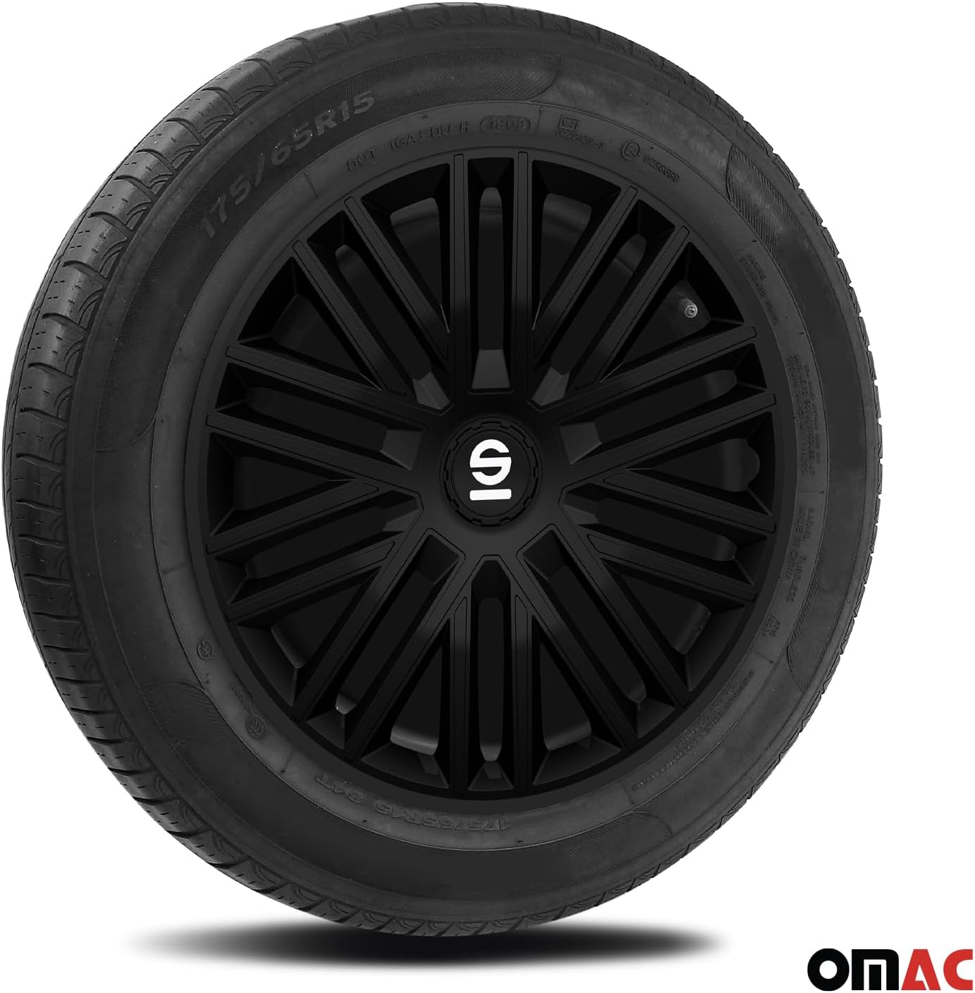 Detalle de Sparco Wheel Covers Bergamo 16-inch in Black (Set of 4)