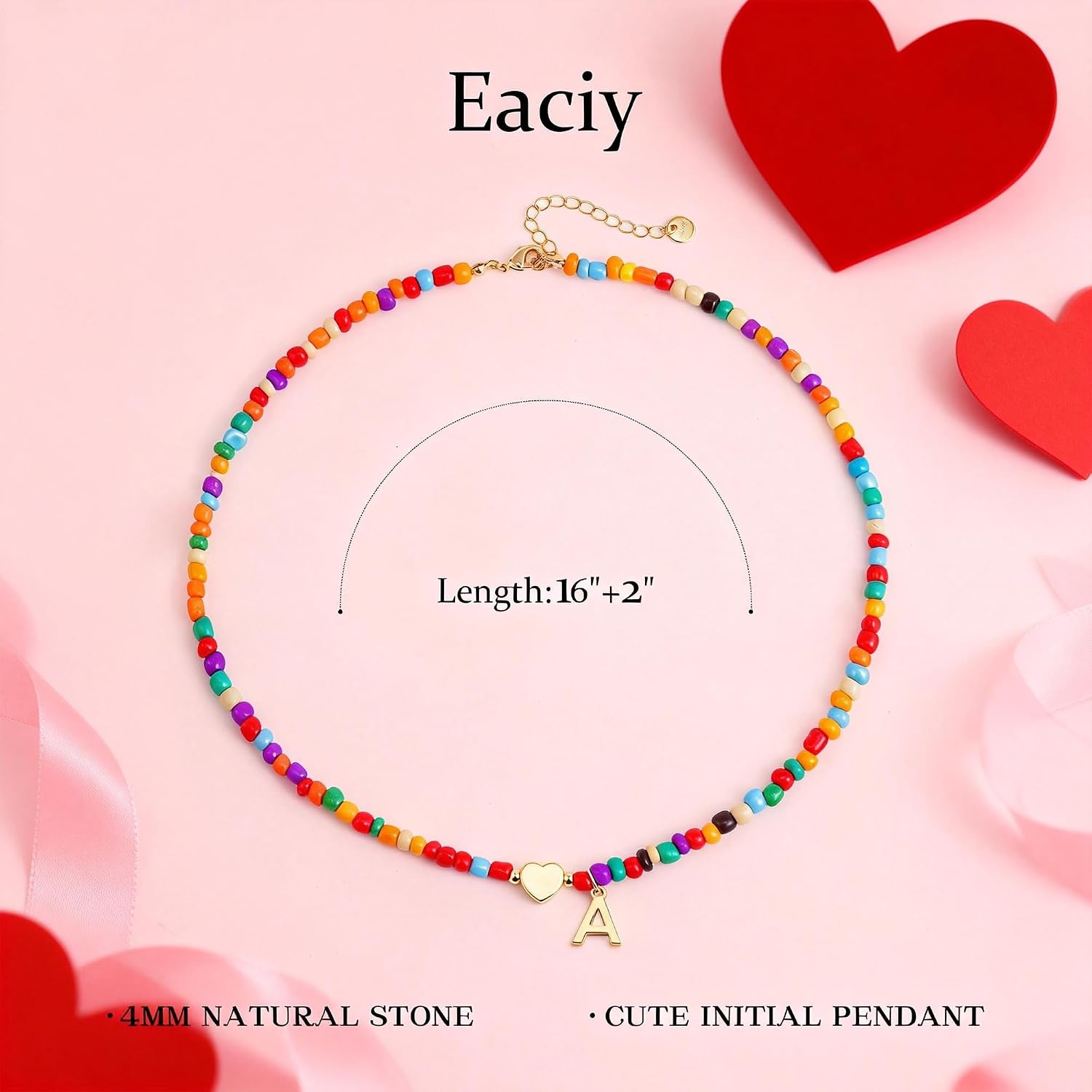 Thumbnail 4 de Eaciy Initial Beaded Choker 16+2 in