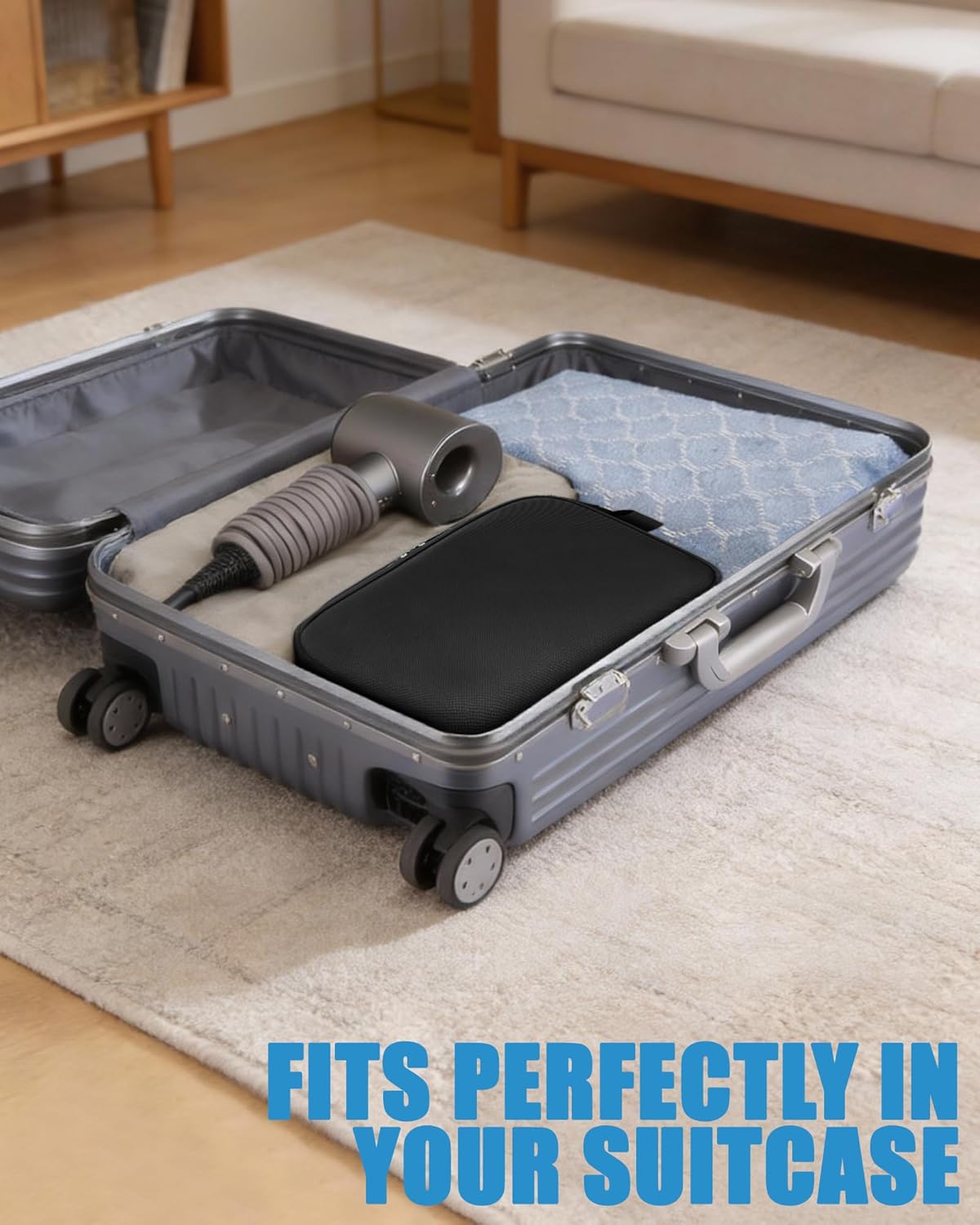 Thumbnail 6 de FitDA Large Men’s Toiletry Bag (Black) – Travel Wash Bag with Handle & Double Zips