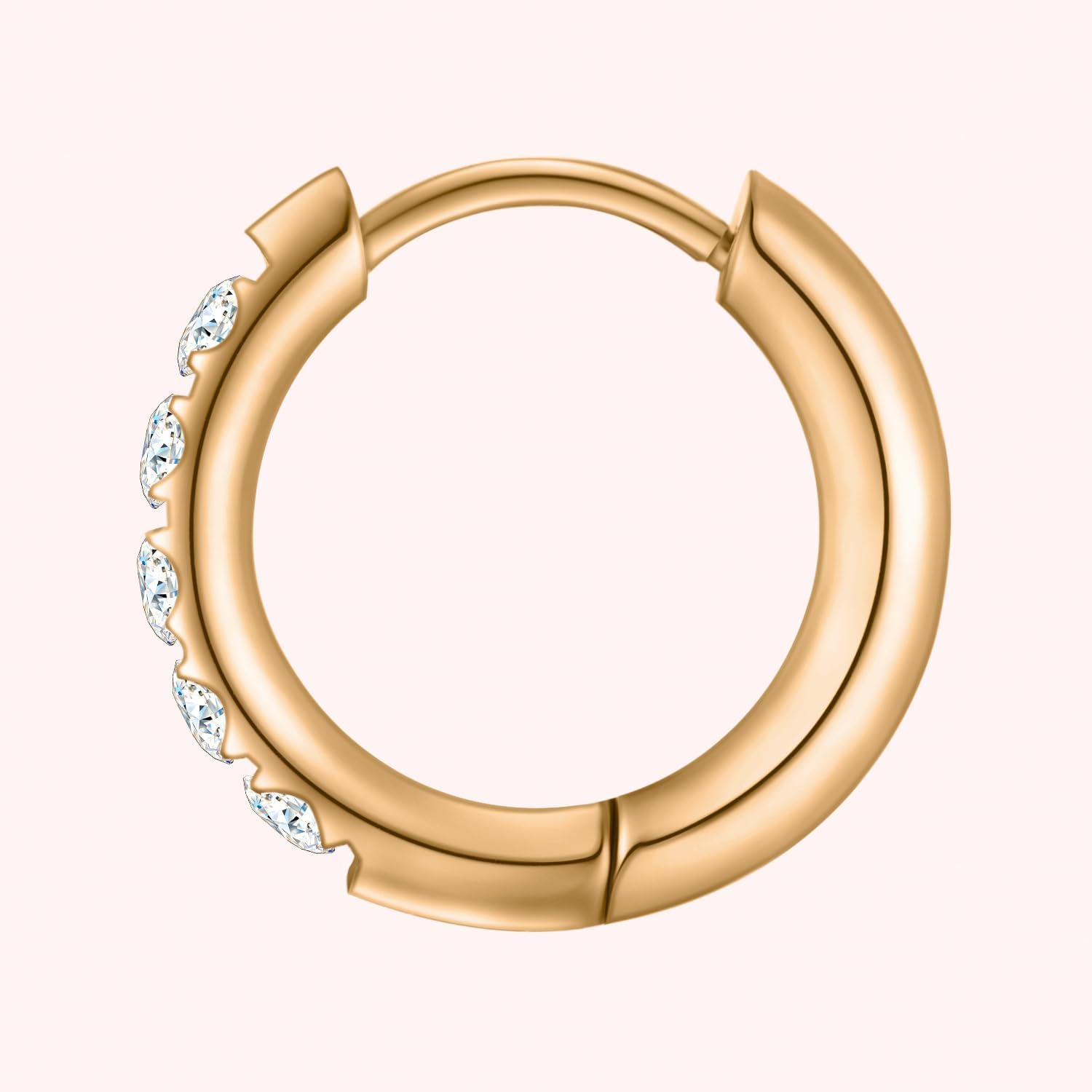 Detalle 2 de day.berlin Stone 18k vergoldete Creolen 15 mm đź’Ť