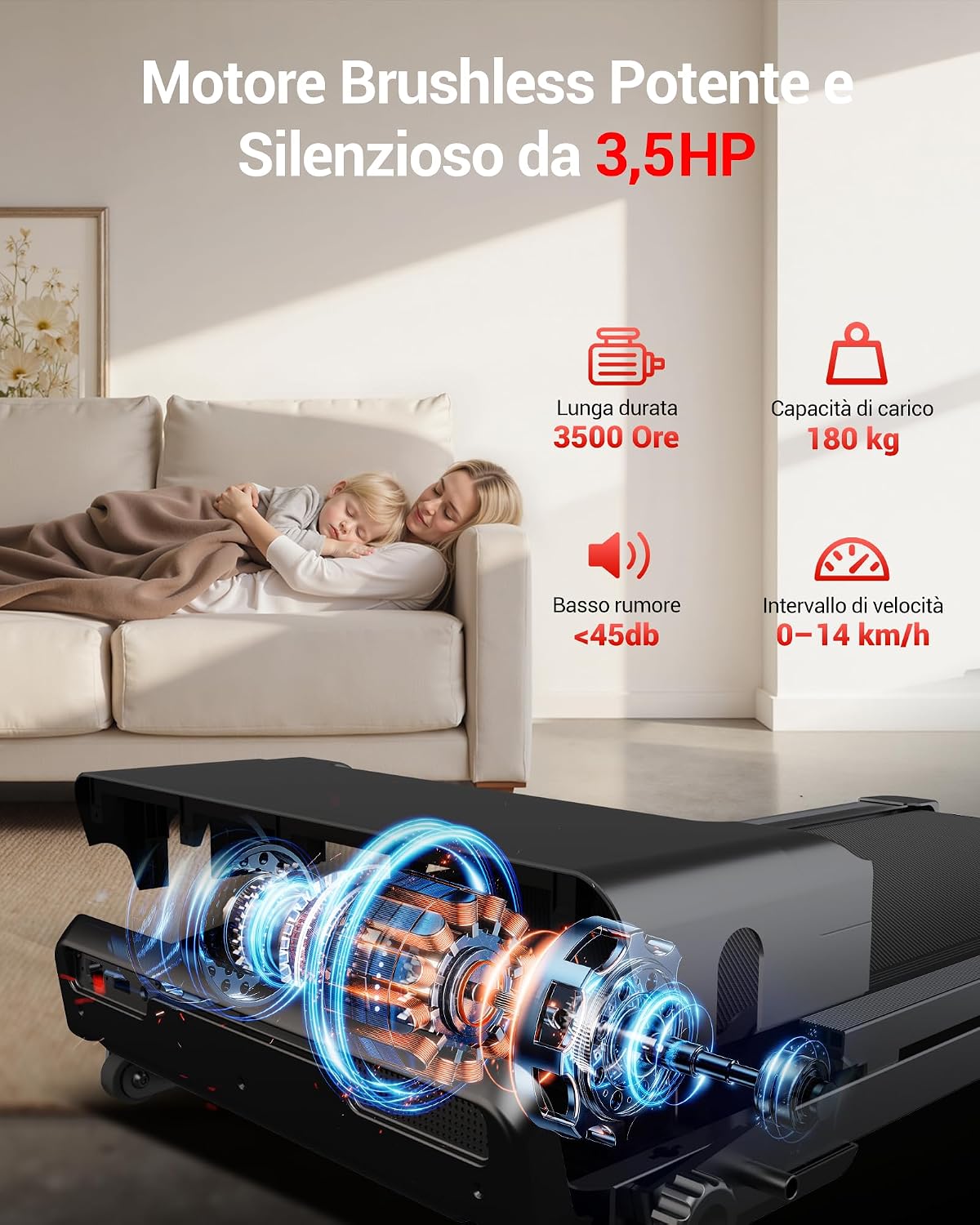 Detalle de CURSOR Tapis Roulant Salvaspazio con Pendenza 16% e 14 km/h – 3.5HP, 180 kg