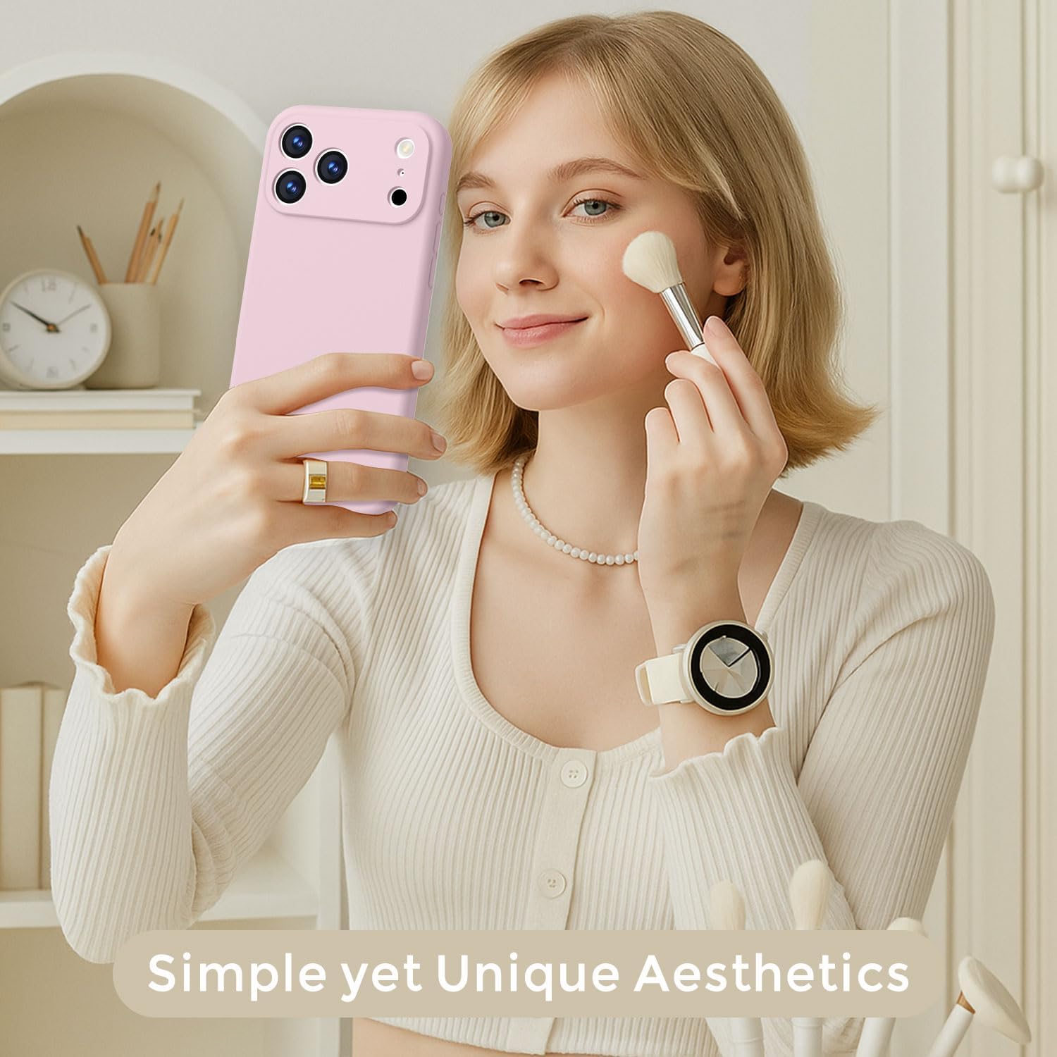 Thumbnail 6 de Ktele Magnetic iPhone 17 Pro Case (6.3 inch) with MagSafe — Chalk Pink, Slim Shockproof Silicone