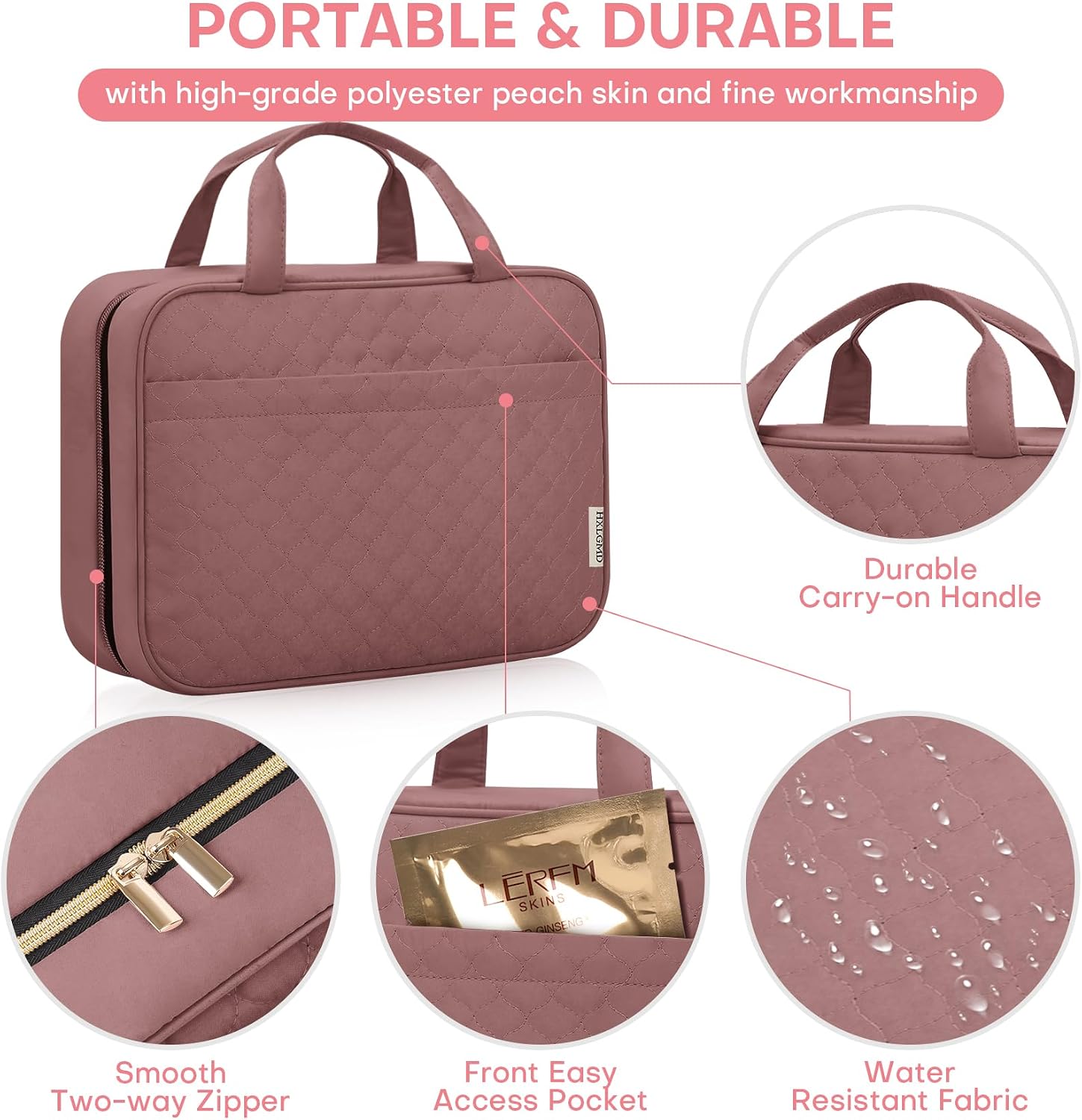 Detalle de HXLGMD Hanging Toiletry Bag, 4 Compartments