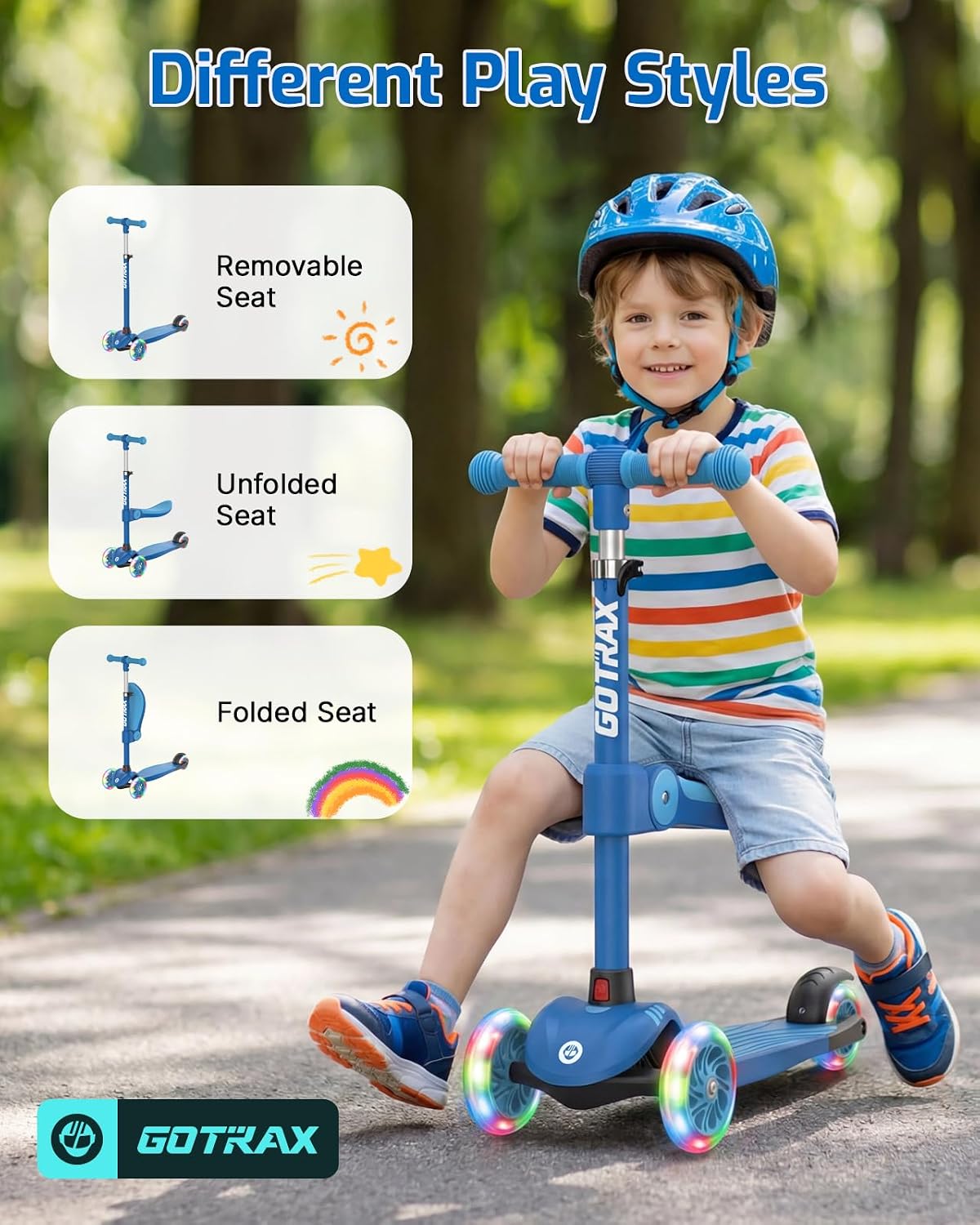 Detalle 1 de Gotrax KS3 Kids Kick Scooter 3 LED Wheels