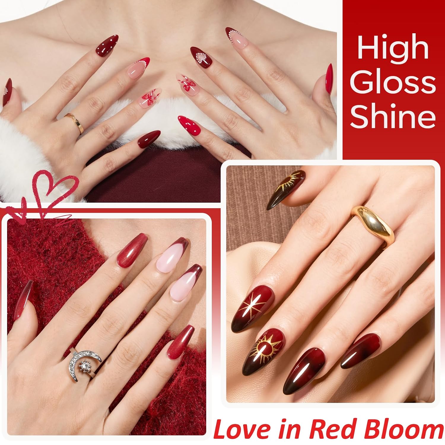 Detalle 2 de modelones Red Gel Nail Polish 6 Colors ๐