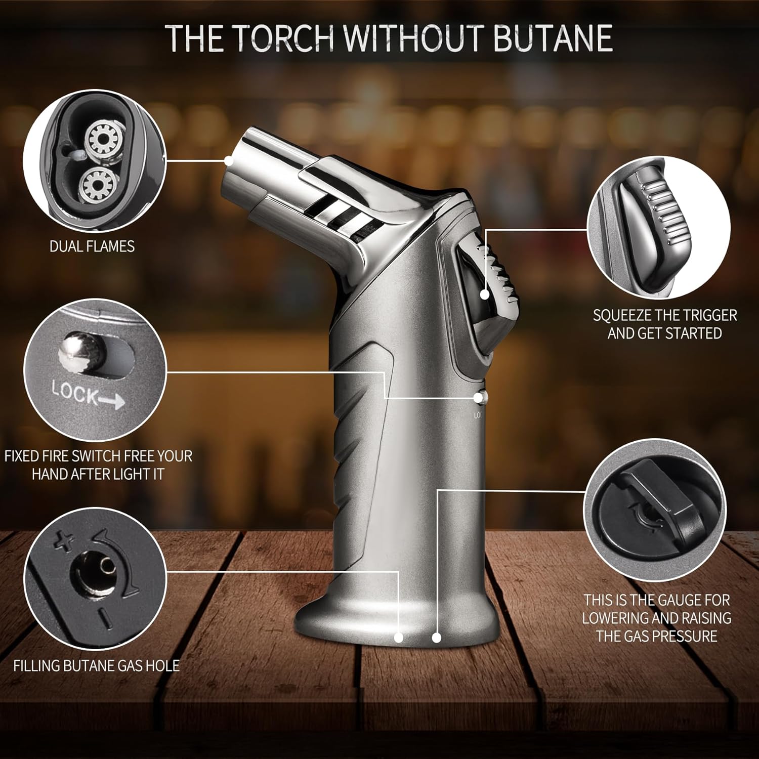 Thumbnail 6 de Whiskey Smoker Kit with Torch - 21 Sets: Skull Design, 6 Wood Flavors & No Butane