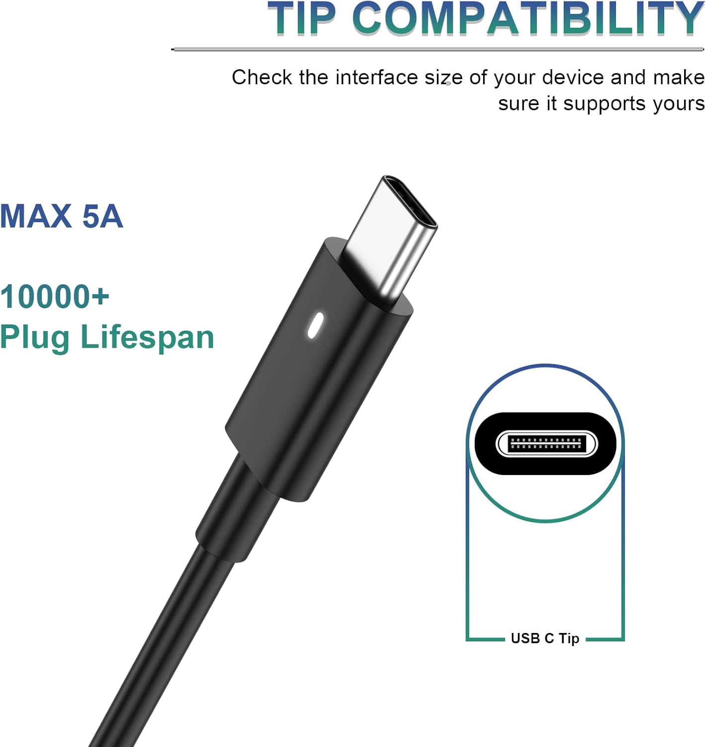 Thumbnail 1 de Replacement 130W Dell USB-C Laptop Charger (Slim) — USB-C AC Adapter for Precision, Latitude, XPS & Select Inspiron Models