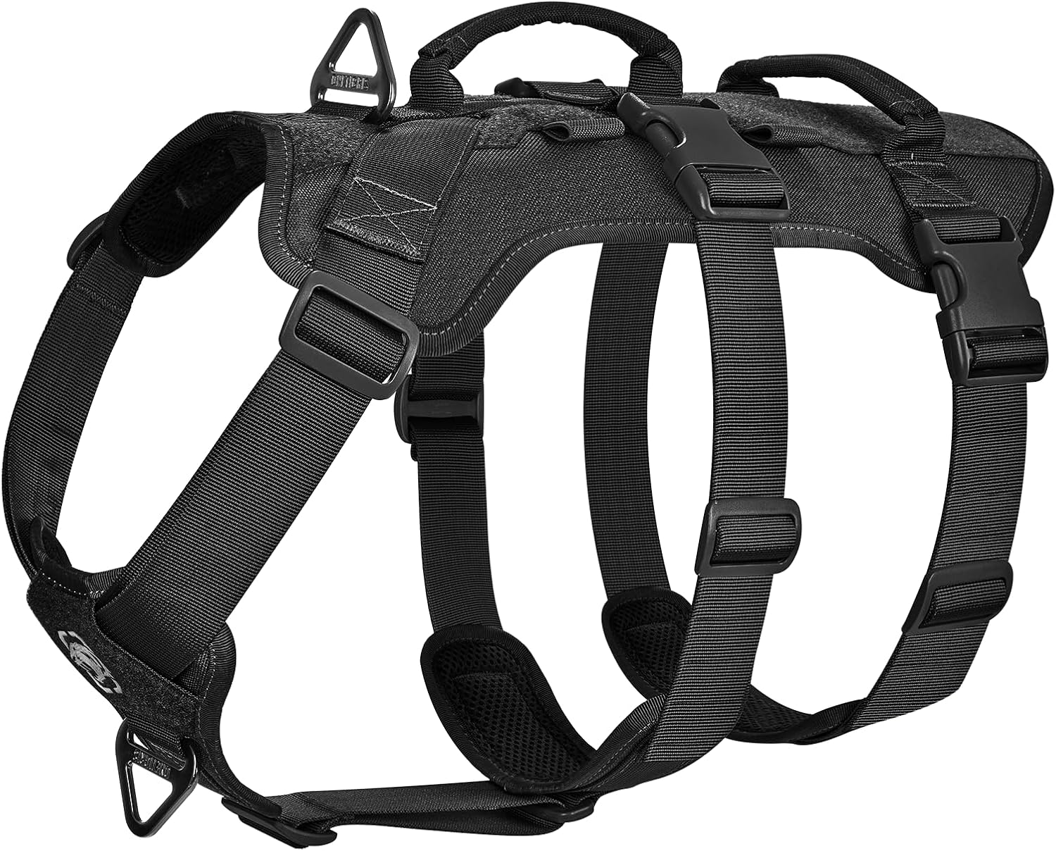 Detalle de OneTigris Escape Proof Dog Harness (No Pull) with Handles – Tactical multi-use support for large dogs, XL, Black