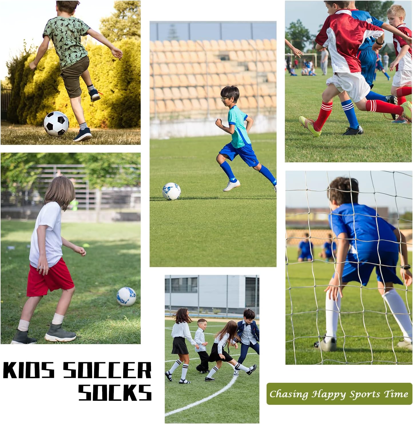 Thumbnail 4 de Zando 4-Pair Youth Soccer Socks for Kids (Ages 4–6), Knee-High Athletic Tube Socks