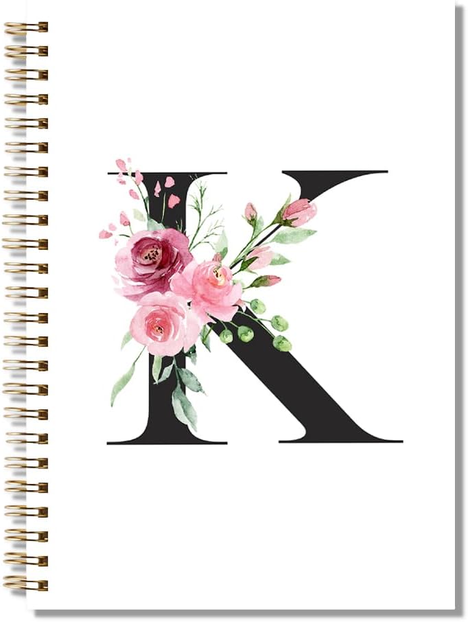 Detalle de kdxpbpz Personalized K Initial Spiral Notebook, Hardcover, 80 Pages