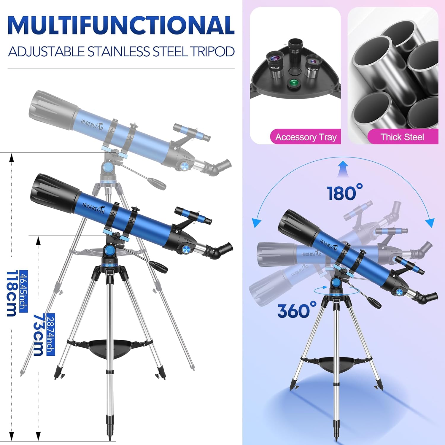 Thumbnail 4 de HUGERSTAR 90mm Aperture Refractor Telescope 800mm