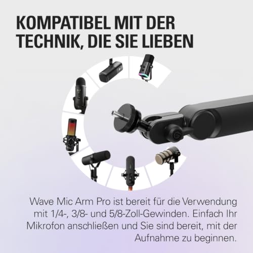 Thumbnail 2 de Elgato Wave Mic Arm Pro – Gasfeder-Mikrofonarm mit verdeckten Kabelkanälen und starker Tragfähigkeit