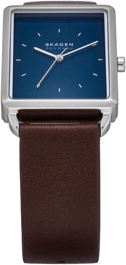 Detalle 2 de Skagen Hagen Herrenuhr – Quarz-Drei-Zeiger, Edelstahl- oder Lederband, 36 mm