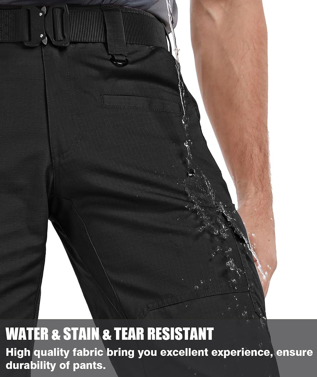 Detalle de Zoofly Men’s Cargo Pants Ripstop Water Resistant Hiking/Work Pants (Not Belt) — Multi-Pocket Tactical Style