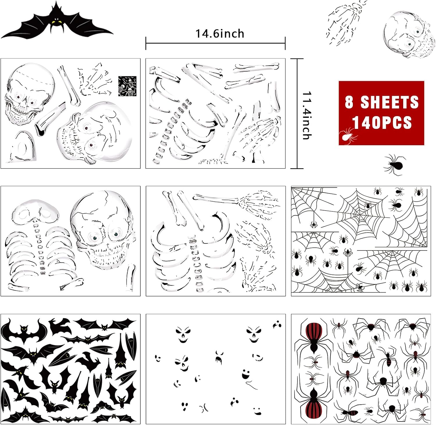 Detalle de Halloween Window Clings, 140 Pieces