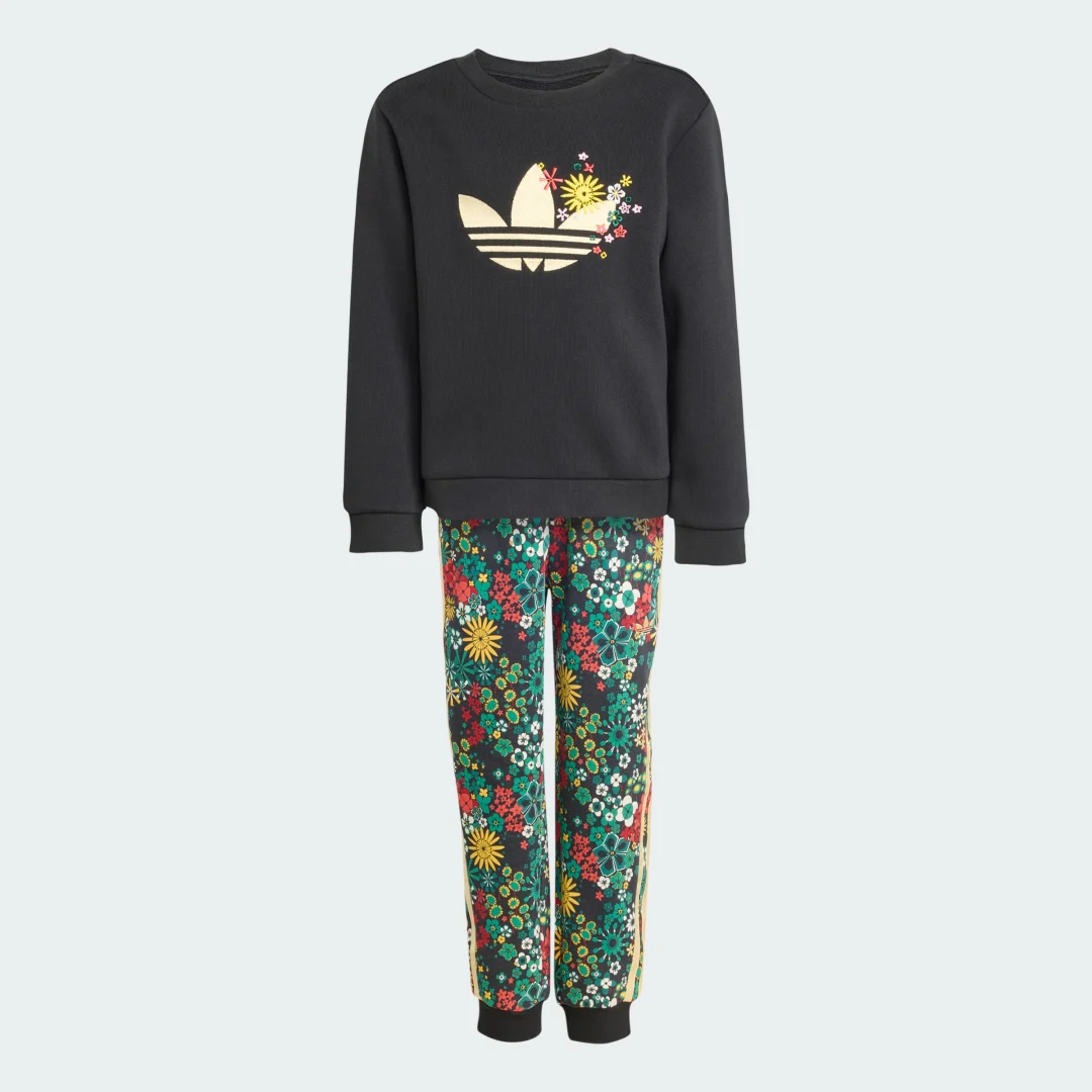 Detalle 2 de CONJUNTO DE CUELLO REDONDO adidas Originals x Liberty London - Negro
