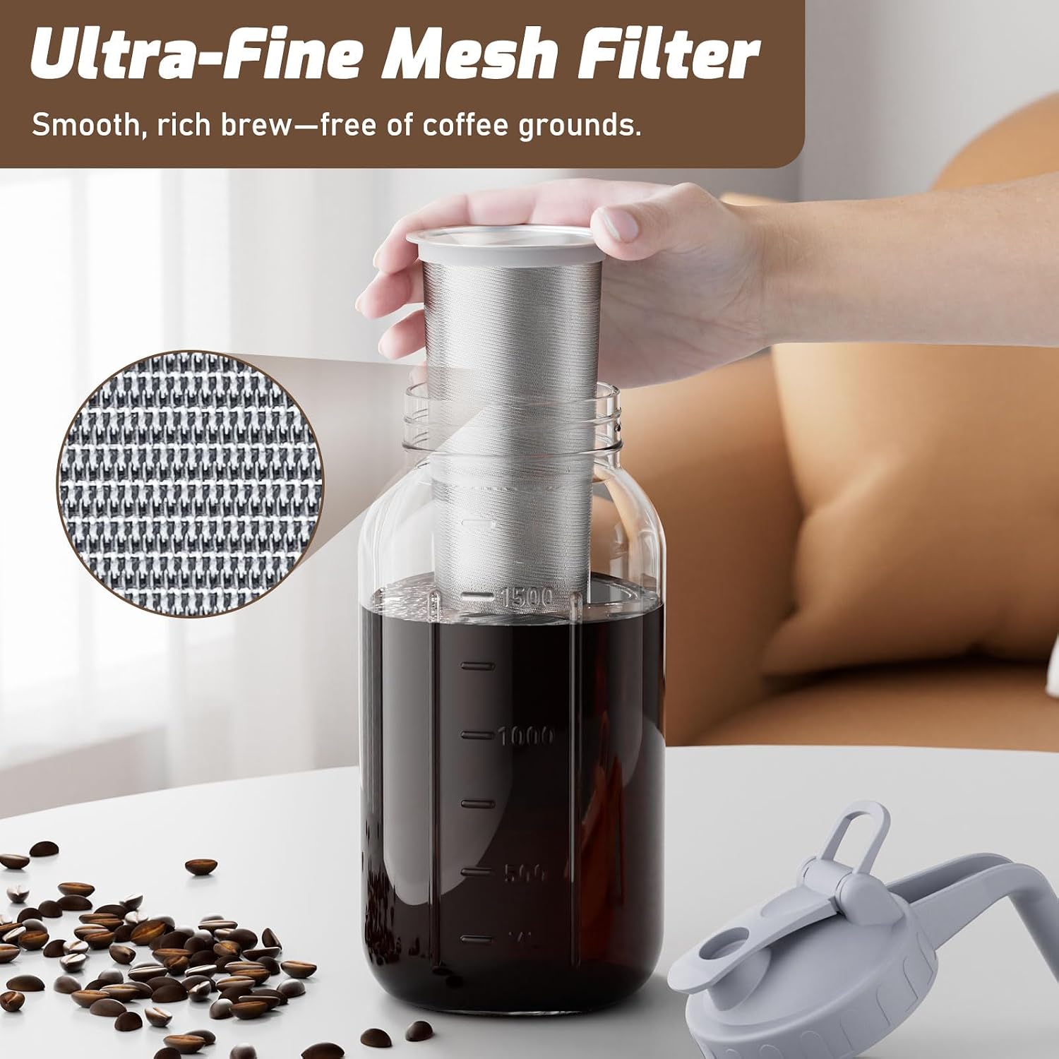 Thumbnail 4 de Cold Brew Coffee Maker Jar 64oz