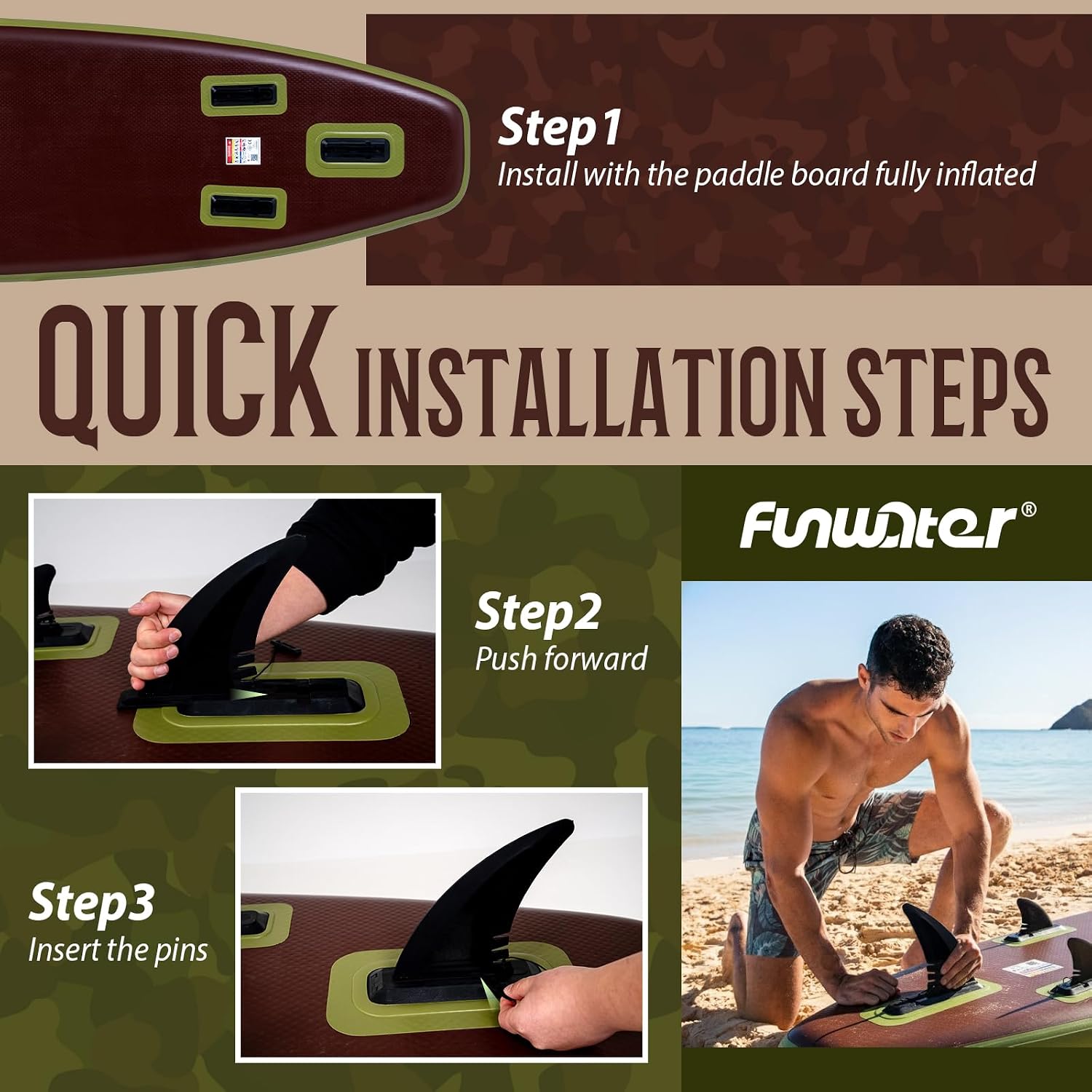 Thumbnail 6 de FunWater Inflatable Stand Up Paddle Board (11'6", 11', 10'6") with Premium Accessories