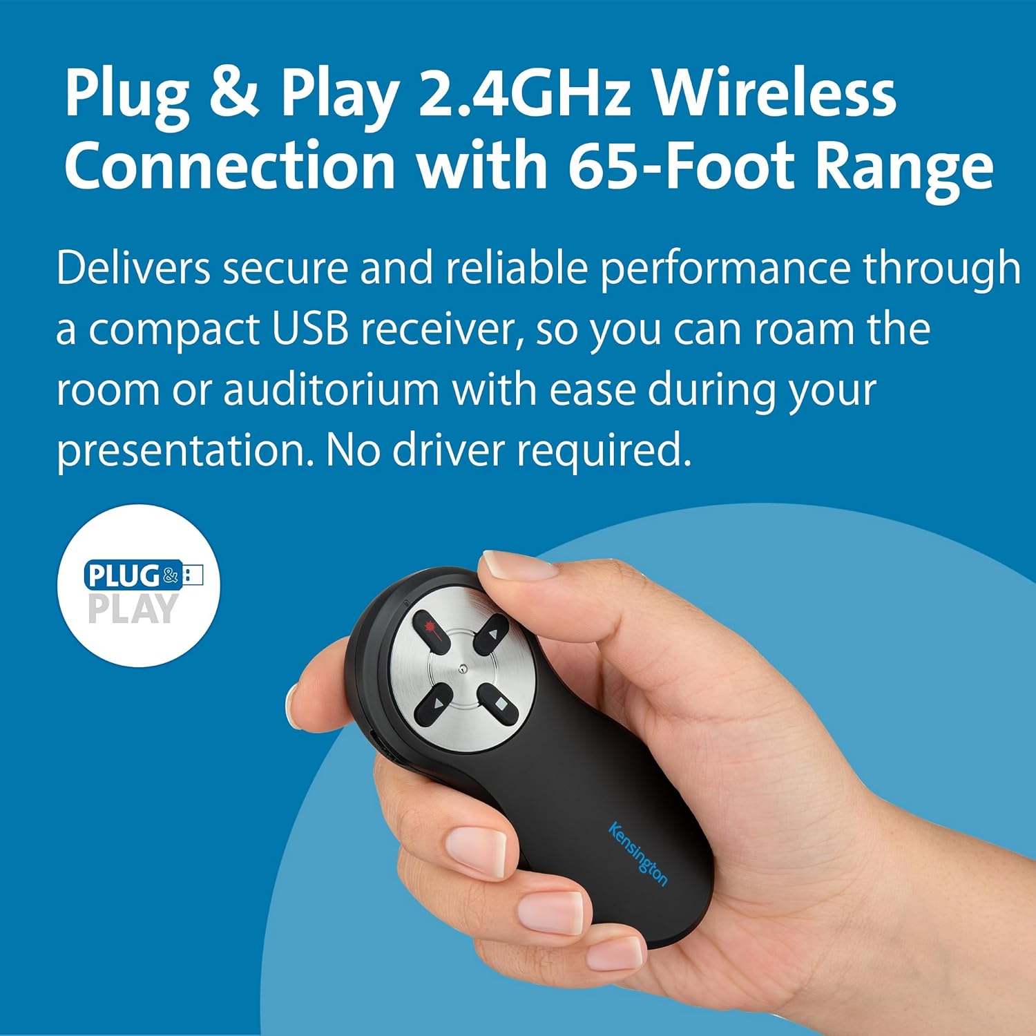 Detalle de Kensington 2.4GHz Wireless USB PowerPoint Presentation Clicker With Laser
